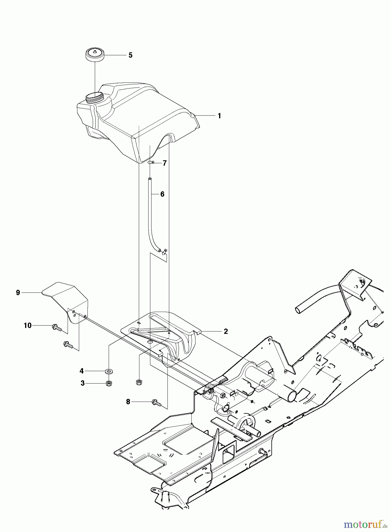 Jonsered Reitermäher FR2213 RA (966632001) - Jonsered Rear-Engine Riding Mower (2011) FUEL SYSTEM