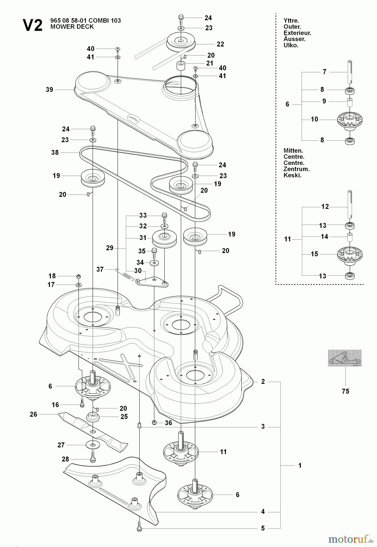 Jonsered Reitermäher FR2216 A (965190501) - Jonsered Rear-Engine Riding Mower (2008-01) 103CM CUTTING DECK #1