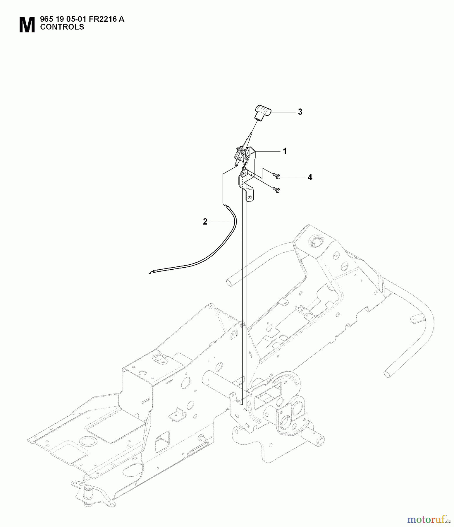 Jonsered Reitermäher FR2216 A (965190501) - Jonsered Rear-Engine Riding Mower (2008-01) CONTROLS