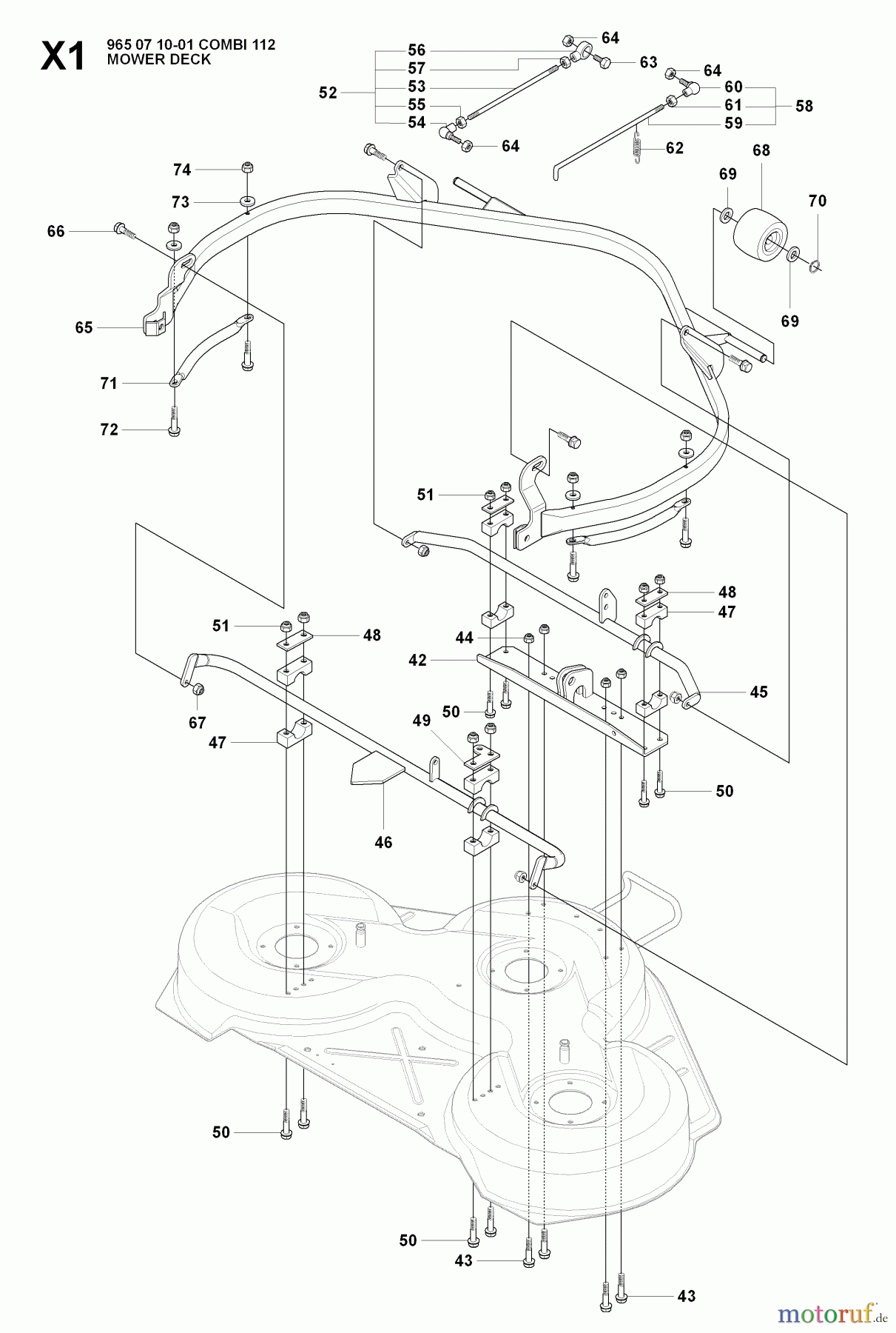 Jonsered Reitermäher FR2216 A (965190501) - Jonsered Rear-Engine Riding Mower (2008-01) PROTECTION FRAME #2
