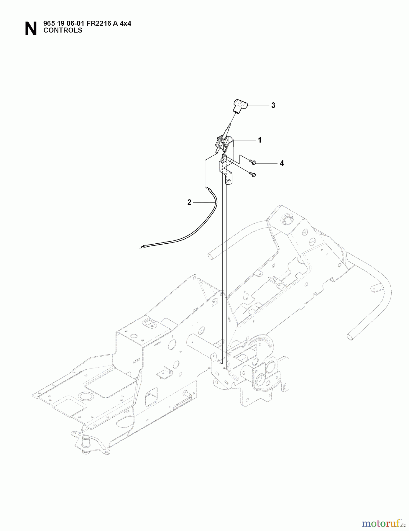 Jonsered Reitermäher FR2216 A 4X4 - Jonsered Rear-Engine Riding Mower (2008-01) CONTROLS