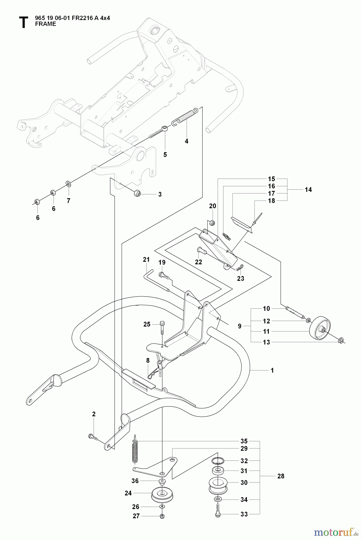  Jonsered Reitermäher FR2216 A 4X4 - Jonsered Rear-Engine Riding Mower (2008-01) FRAME