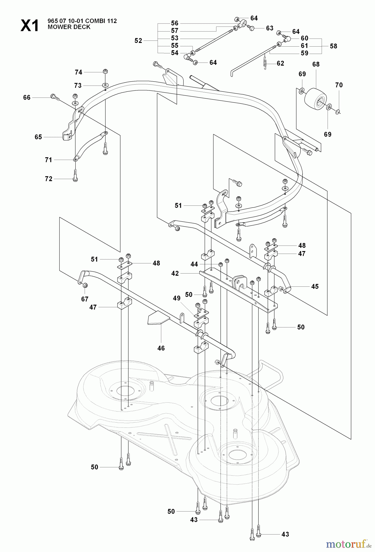 Jonsered Reitermäher FR2216 A 4X4 - Jonsered Rear-Engine Riding Mower (2008-01) PROTECTION FRAME