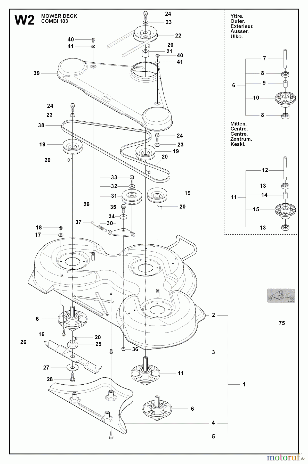  Jonsered Reitermäher FR2216 A 4X4 - Jonsered Rear-Engine Riding Mower (2009-04) 103CM CUTTING DECK #3