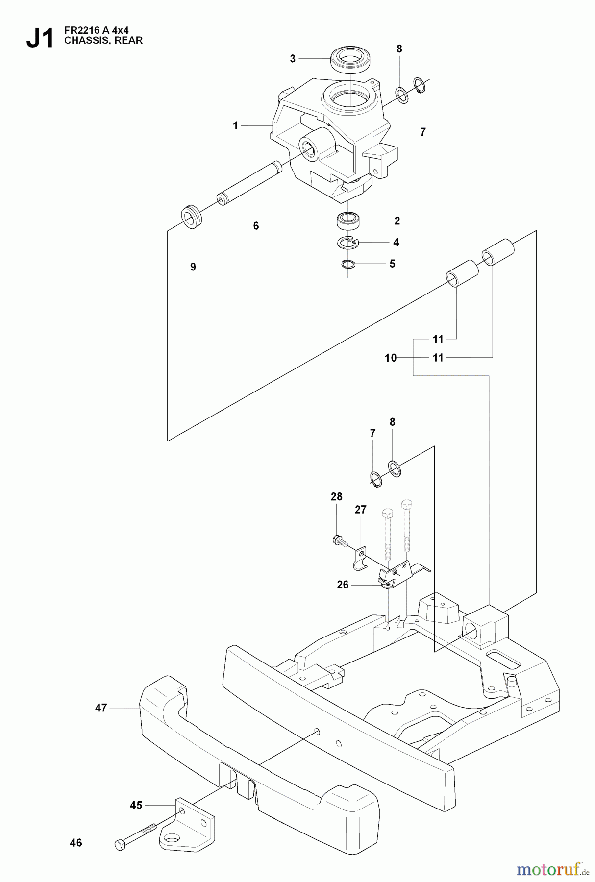 Jonsered Reitermäher FR2216 A 4X4 - Jonsered Rear-Engine Riding Mower (2009-04) CHASSIS ENCLOSURES #2