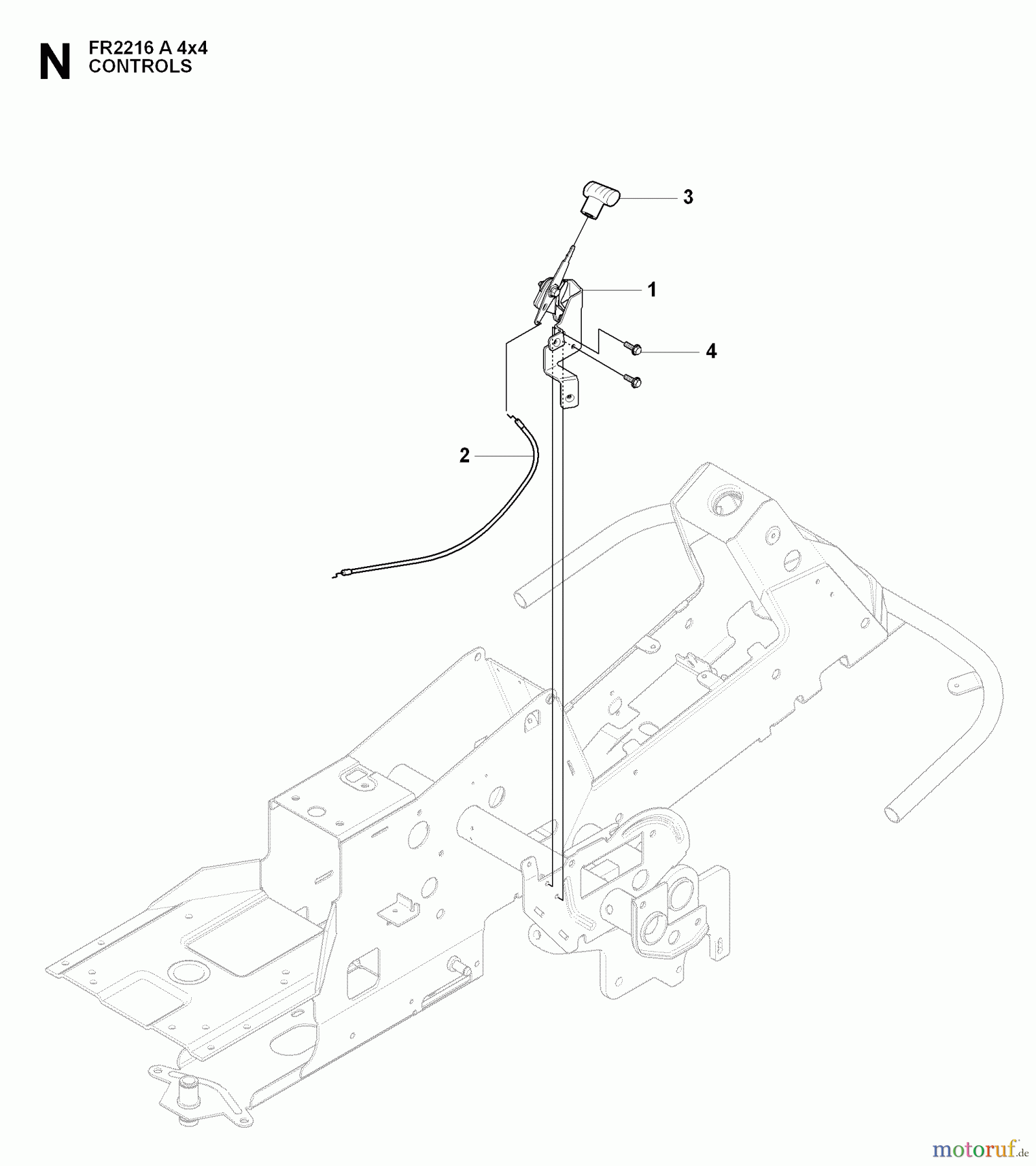 Jonsered Reitermäher FR2216 A 4X4 - Jonsered Rear-Engine Riding Mower (2009-04) CONTROLS