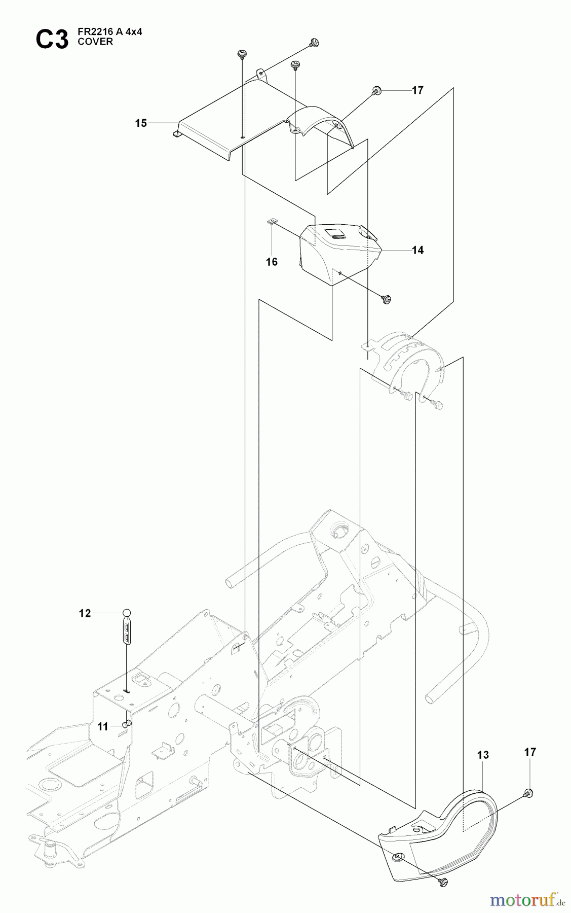 Jonsered Reitermäher FR2216 A 4X4 - Jonsered Rear-Engine Riding Mower (2009-04) COVER #1