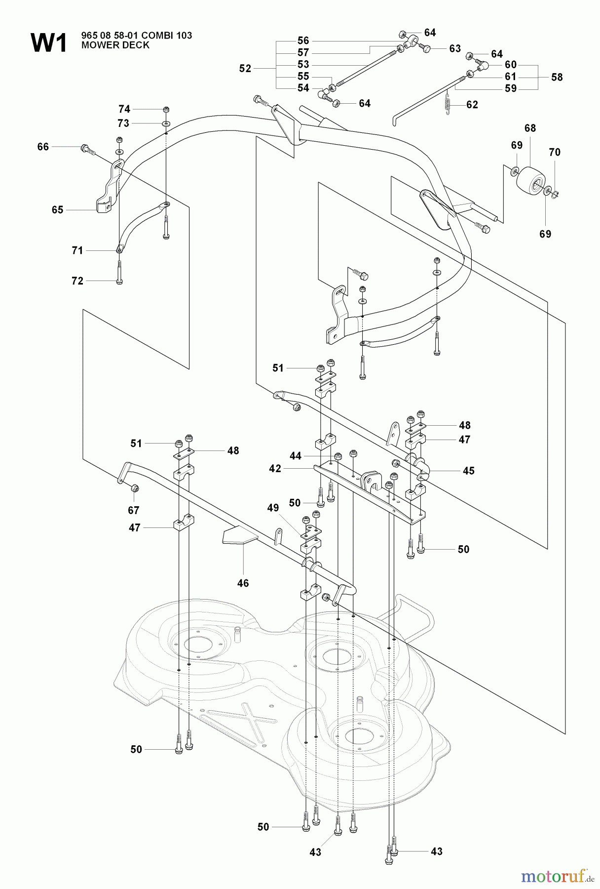 Jonsered Reitermäher FR2216 A2 (966862901) - Jonsered Rear-Engine Riding Mower (2008-01) PROTECTION FRAME #2