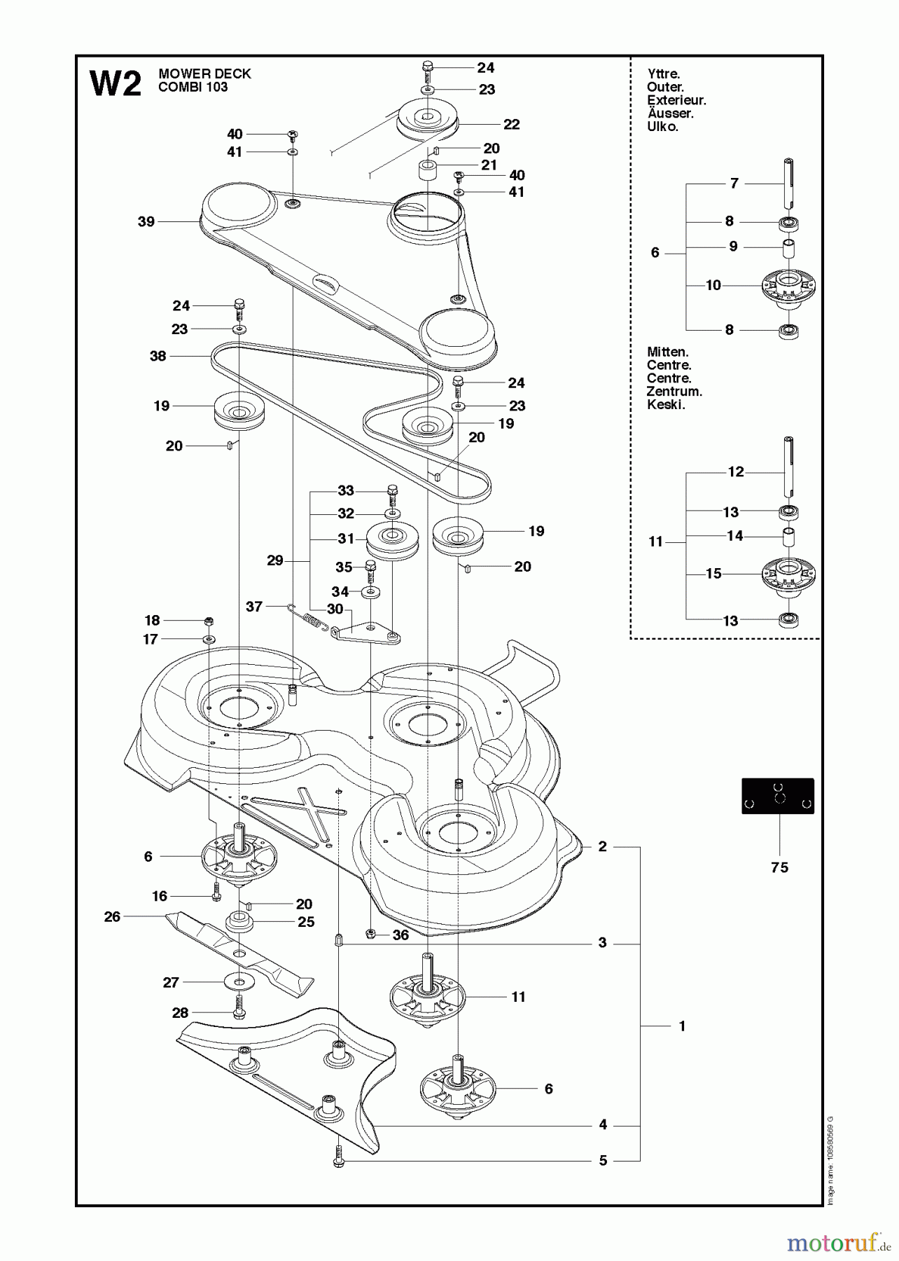  Jonsered Reitermäher FR2216 A2 (966862901) - Jonsered Rear-Engine Riding Mower (2009-02) 103CM CUTTING DECK #2