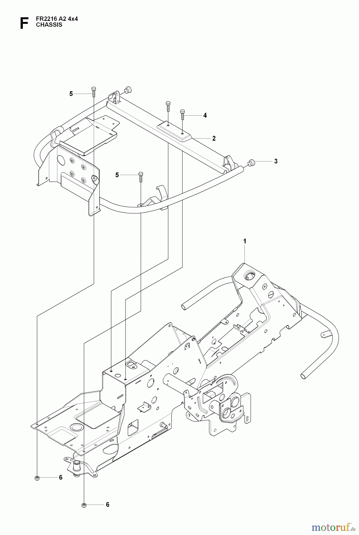 Jonsered Reitermäher FR2216 A2 4X4 (965190701) - Jonsered Rear-Engine Riding Mower (2009-02) CHASSIS / FRAME