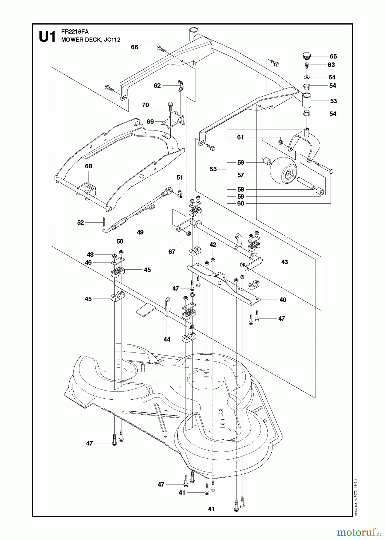 Jonsered Reitermäher FR2216 FA (966414801) - Jonsered Rear-Engine Riding Mower (2010-03) 44 /112CM CUTTING DECK #2