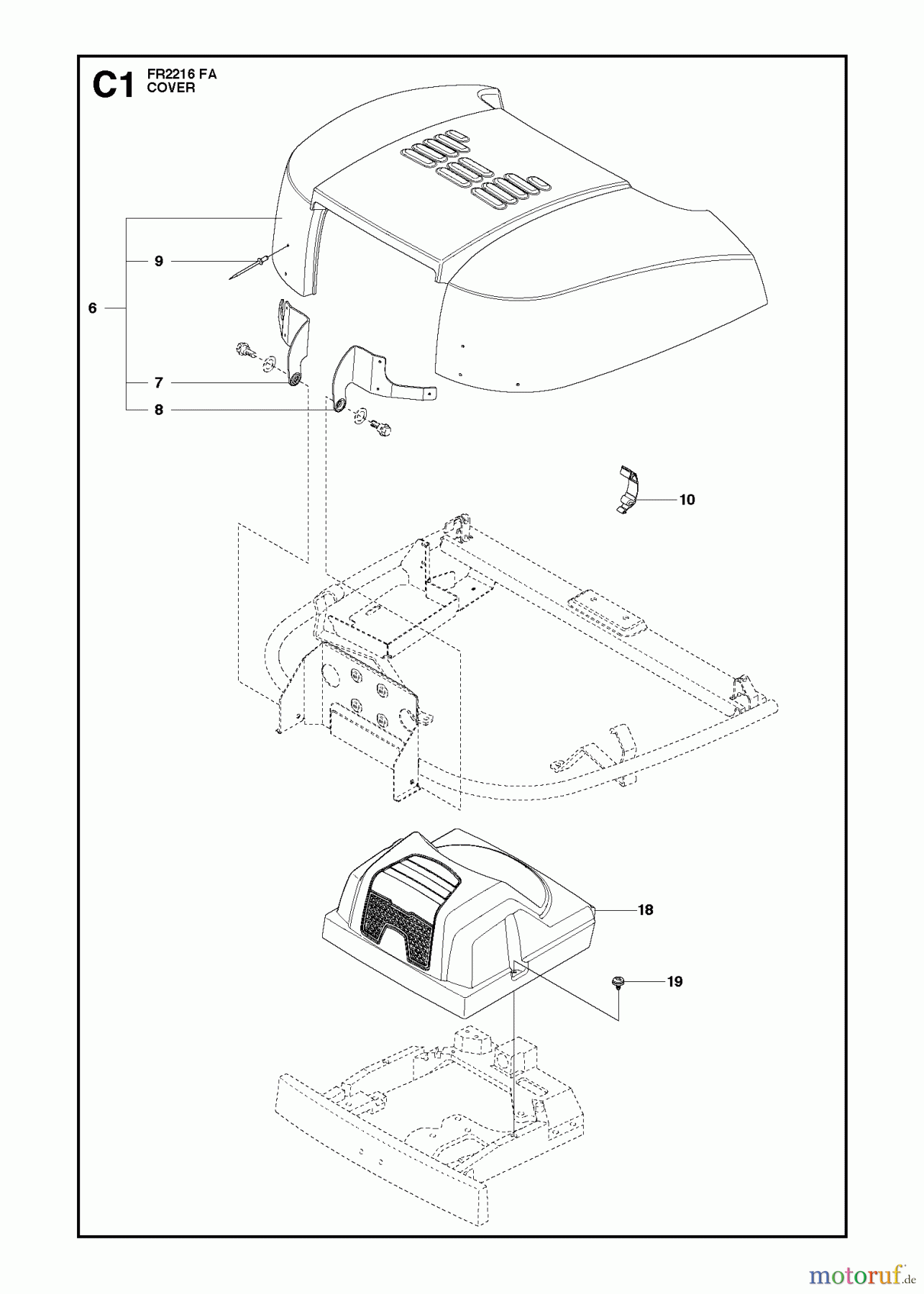 Jonsered Reitermäher FR2216 FA (966773601) - Jonsered Rear-Engine Riding Mower (2012) COVER #1