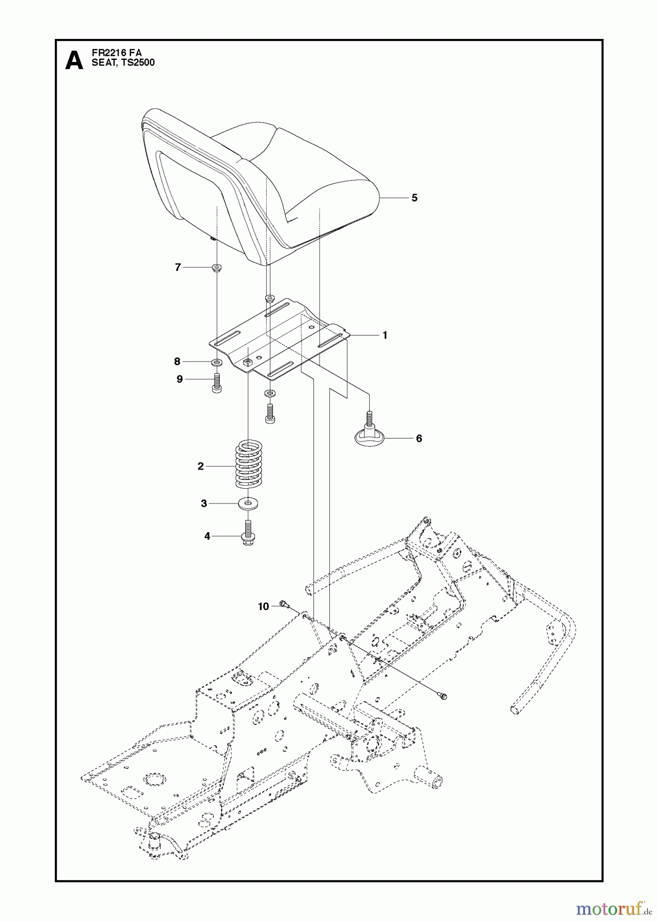 Jonsered Reitermäher FR2216 FA (966773601) - Jonsered Rear-Engine Riding Mower (2012) SEAT