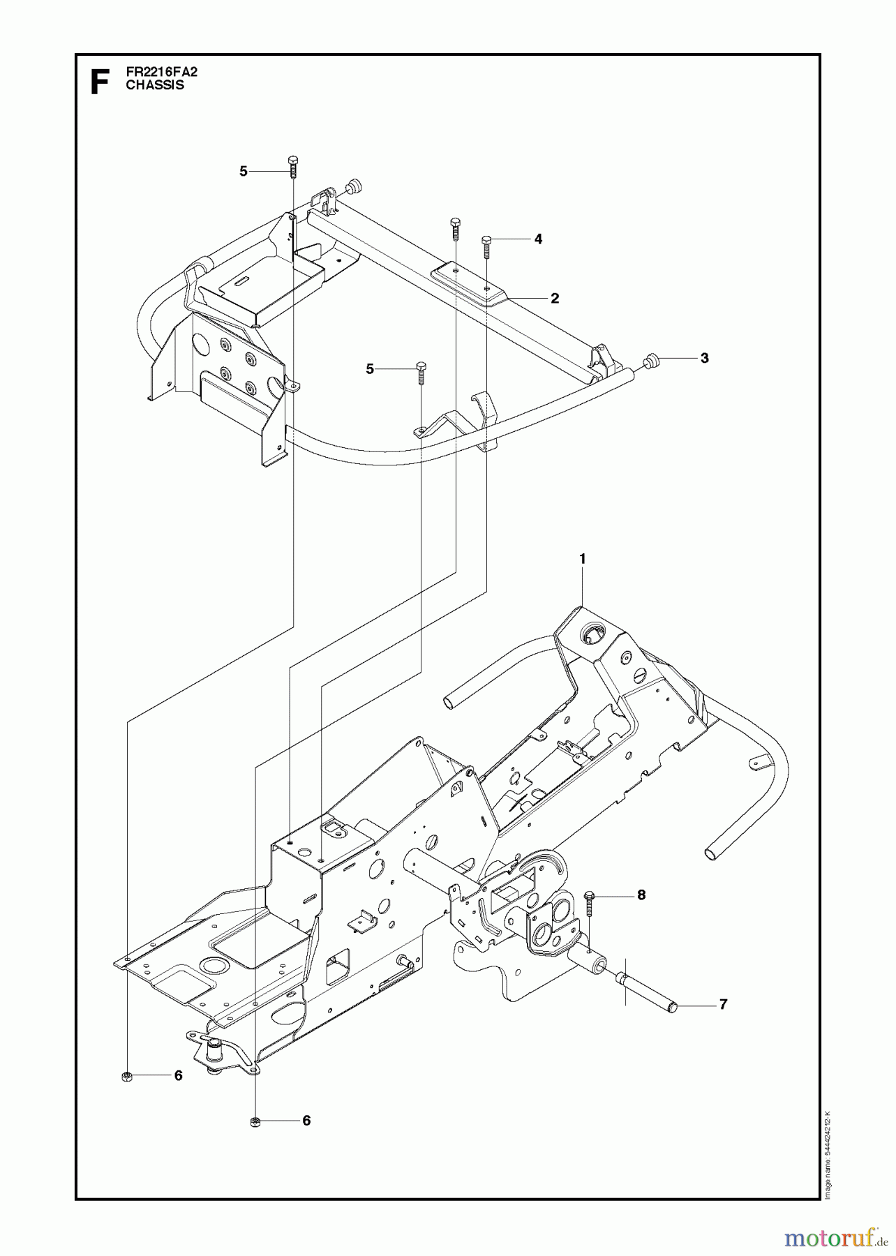 Jonsered Reitermäher FR2216 FA2 (966415101) - Jonsered Rear-Engine Riding Mower (2010-03) CHASSIS / FRAME