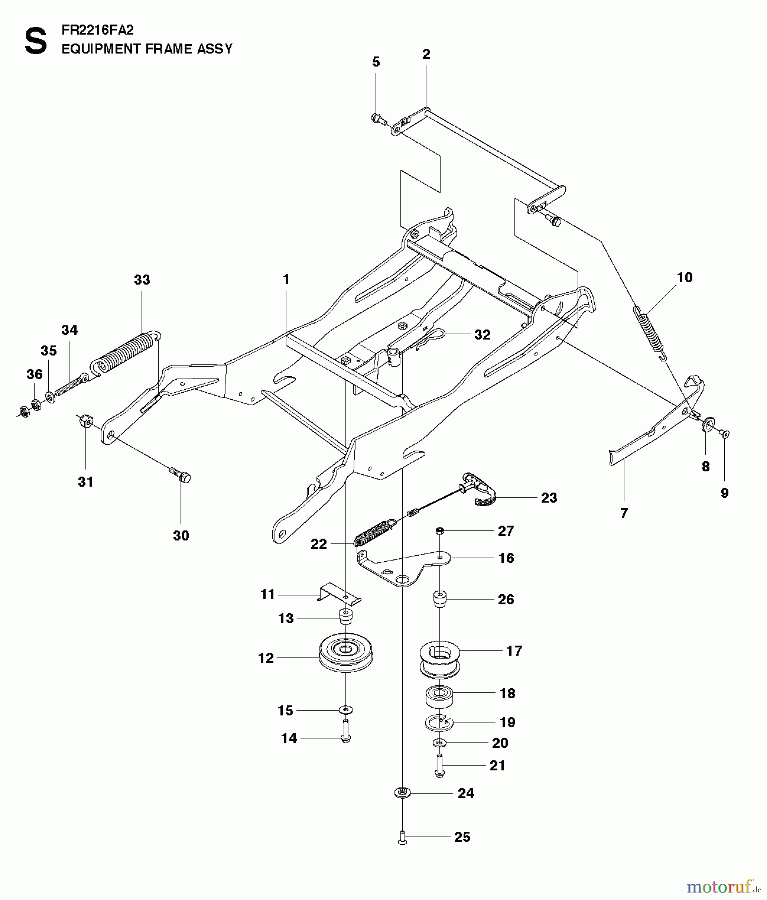 Jonsered Reitermäher FR2216 FA2 (966415101) - Jonsered Rear-Engine Riding Mower (2010-07) FRAME