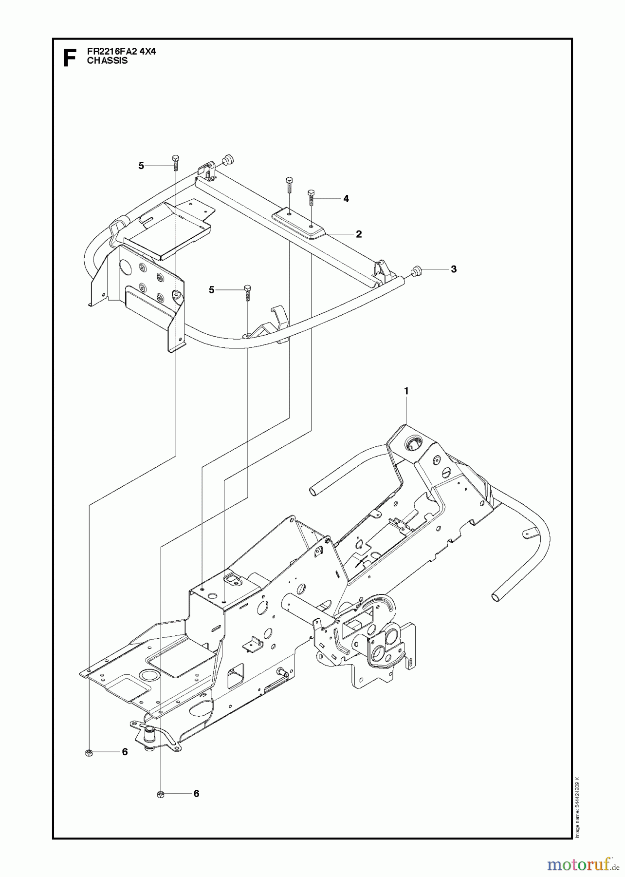  Jonsered Reitermäher FR2216 FA2 4x4 (966415201) - Jonsered Rear-Engine Riding Mower (2010-03) CHASSIS / FRAME