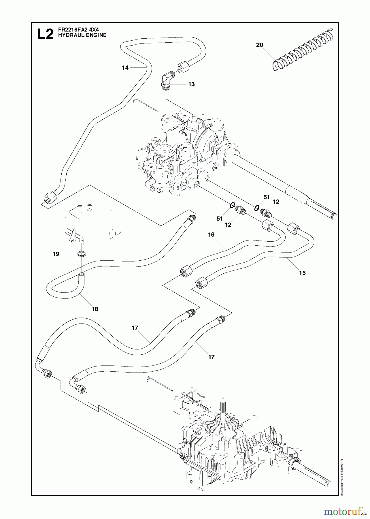 Jonsered Reitermäher FR2216 FA2 4x4 (966415201) - Jonsered Rear-Engine Riding Mower (2010-03) HYDRAULIC PUMP- MOTOR #1