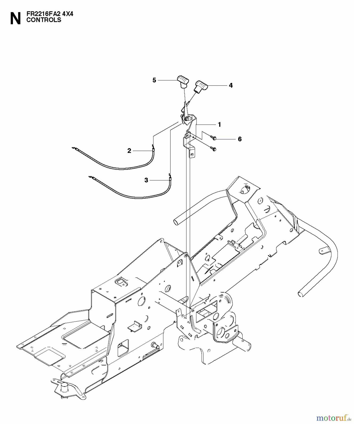 Jonsered Reitermäher FR2216 FA2 4x4 (966415201) - Jonsered Rear-Engine Riding Mower (2010-07) CONTROLS