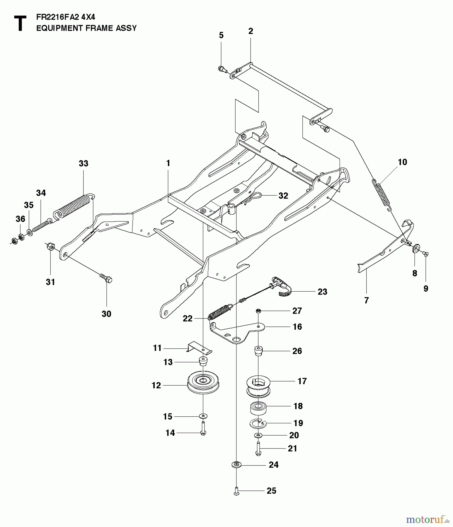 Jonsered Reitermäher FR2216 FA2 4x4 (966415201) - Jonsered Rear-Engine Riding Mower (2010-07) FRAME