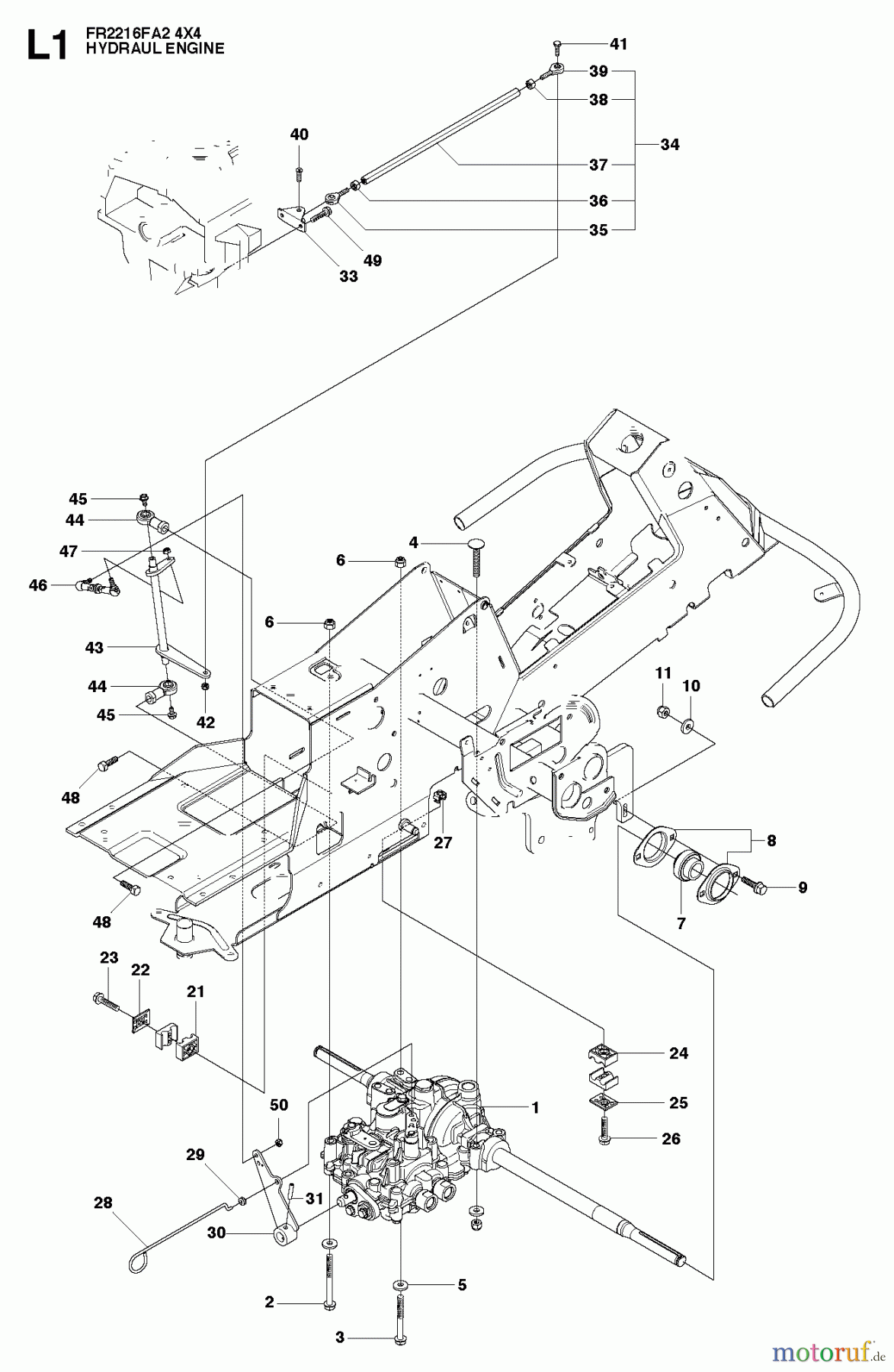  Jonsered Reitermäher FR2216 FA2 4x4 (966415201) - Jonsered Rear-Engine Riding Mower (2010-07) HYDRAULIC PUMP- MOTOR #2