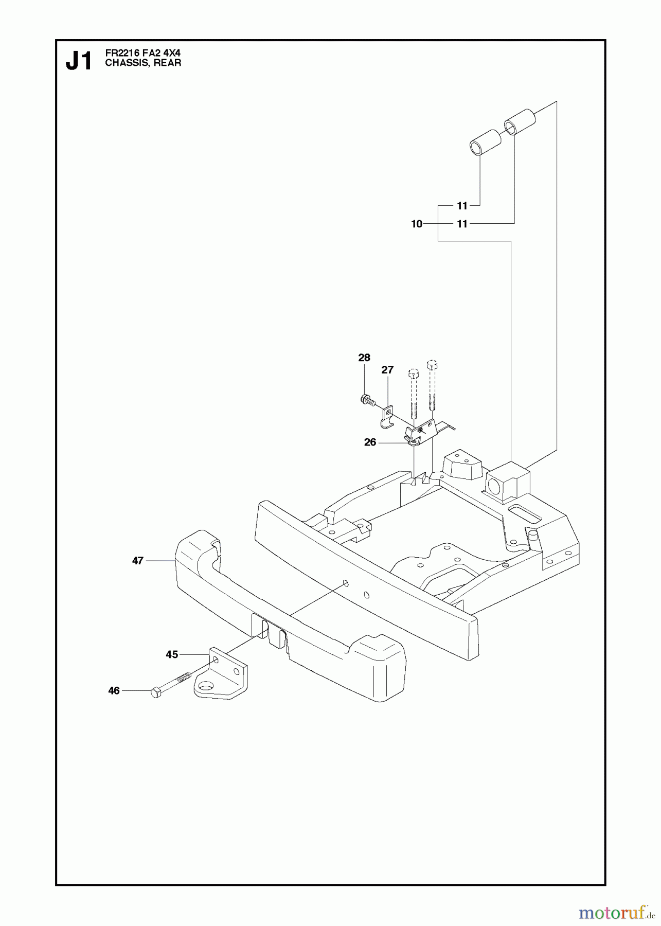 Jonsered Reitermäher FR2216 FA2 4x4 (966773901) - Jonsered Rear-Engine Riding Mower (2012) CHASSIS REAR #2