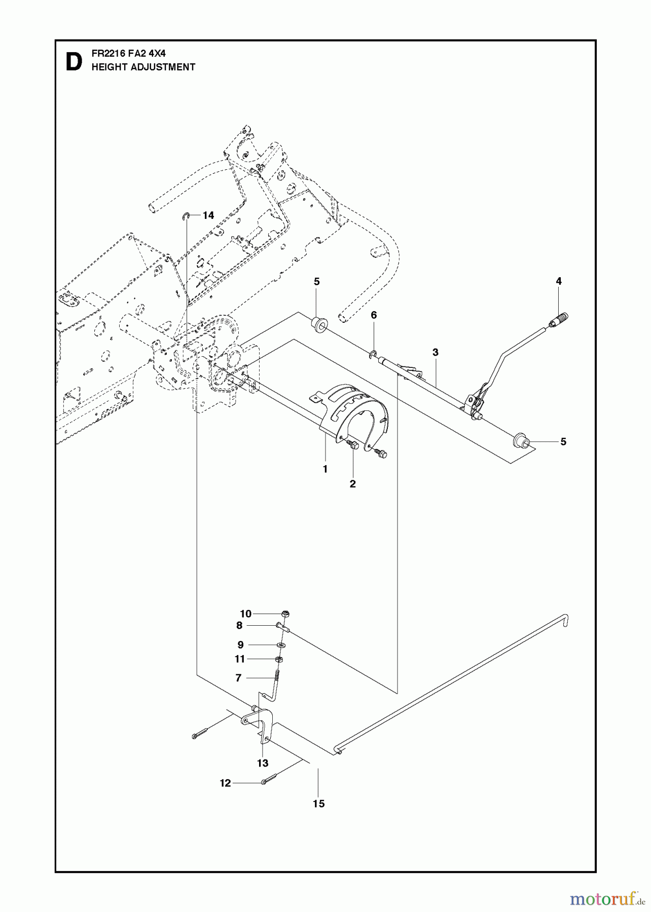  Jonsered Reitermäher FR2216 FA2 4x4 (966773901) - Jonsered Rear-Engine Riding Mower (2012) HEIGHT ADJUSTMENT