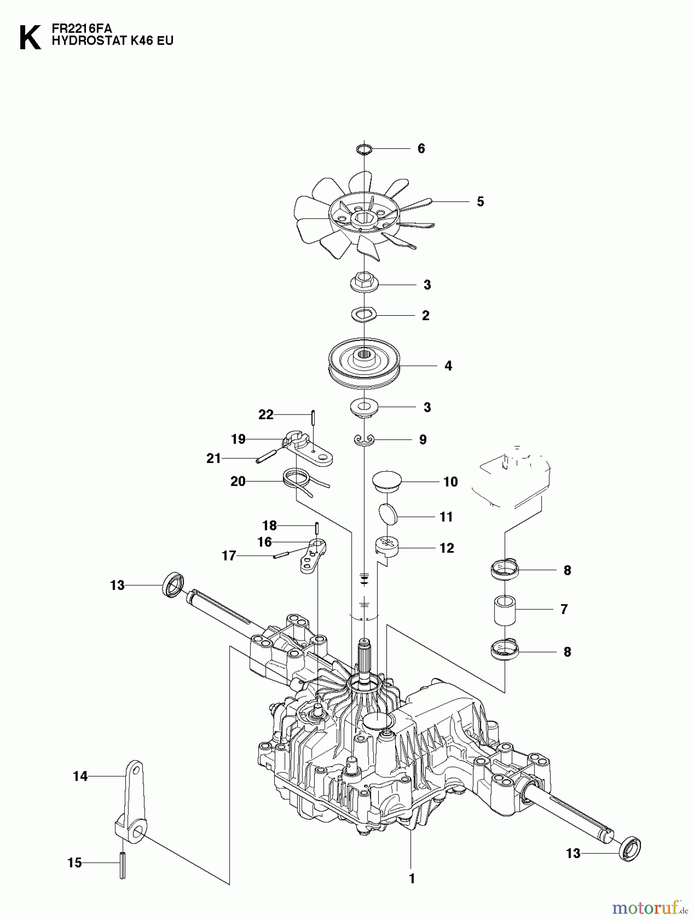 Jonsered Reitermäher FR2216 FR (966414801) - Jonsered Rear-Engine Riding Mower (2010-07) HYDRAULIC CONTROL VALVE