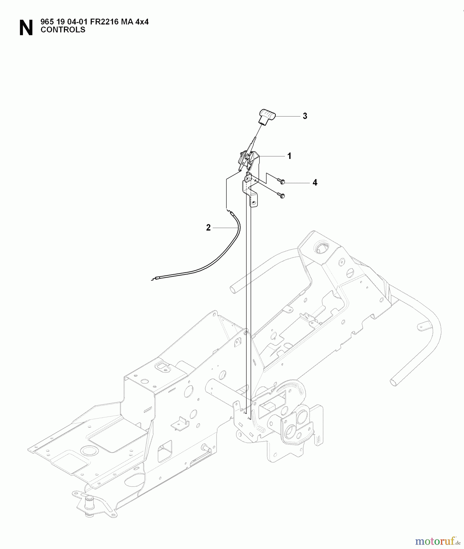 Jonsered Reitermäher FR2216 MA 4x4 (965190401) - Jonsered Rear-Engine Riding Mower (2008-01) CONTROLS