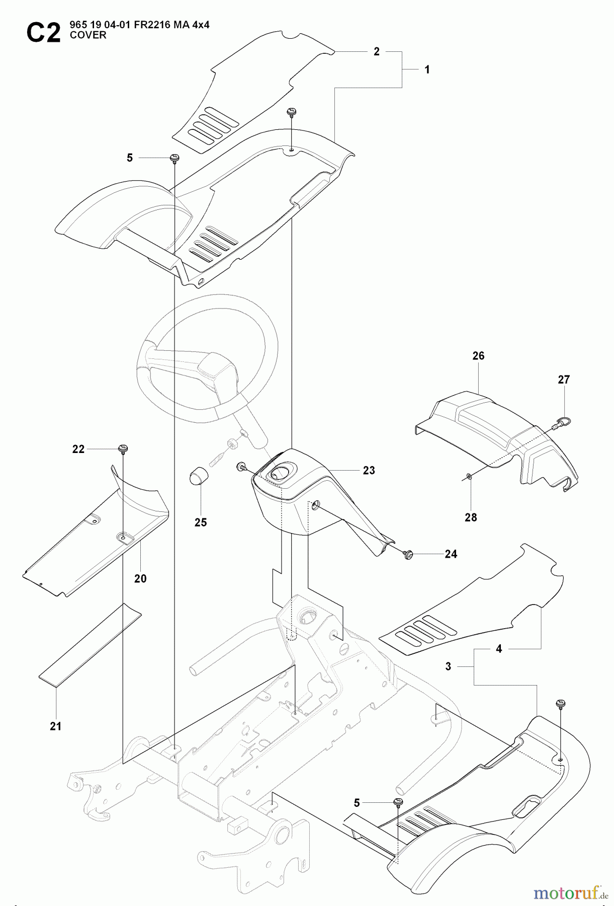  Jonsered Reitermäher FR2216 MA 4x4 (965190401) - Jonsered Rear-Engine Riding Mower (2008-01) COVER #1