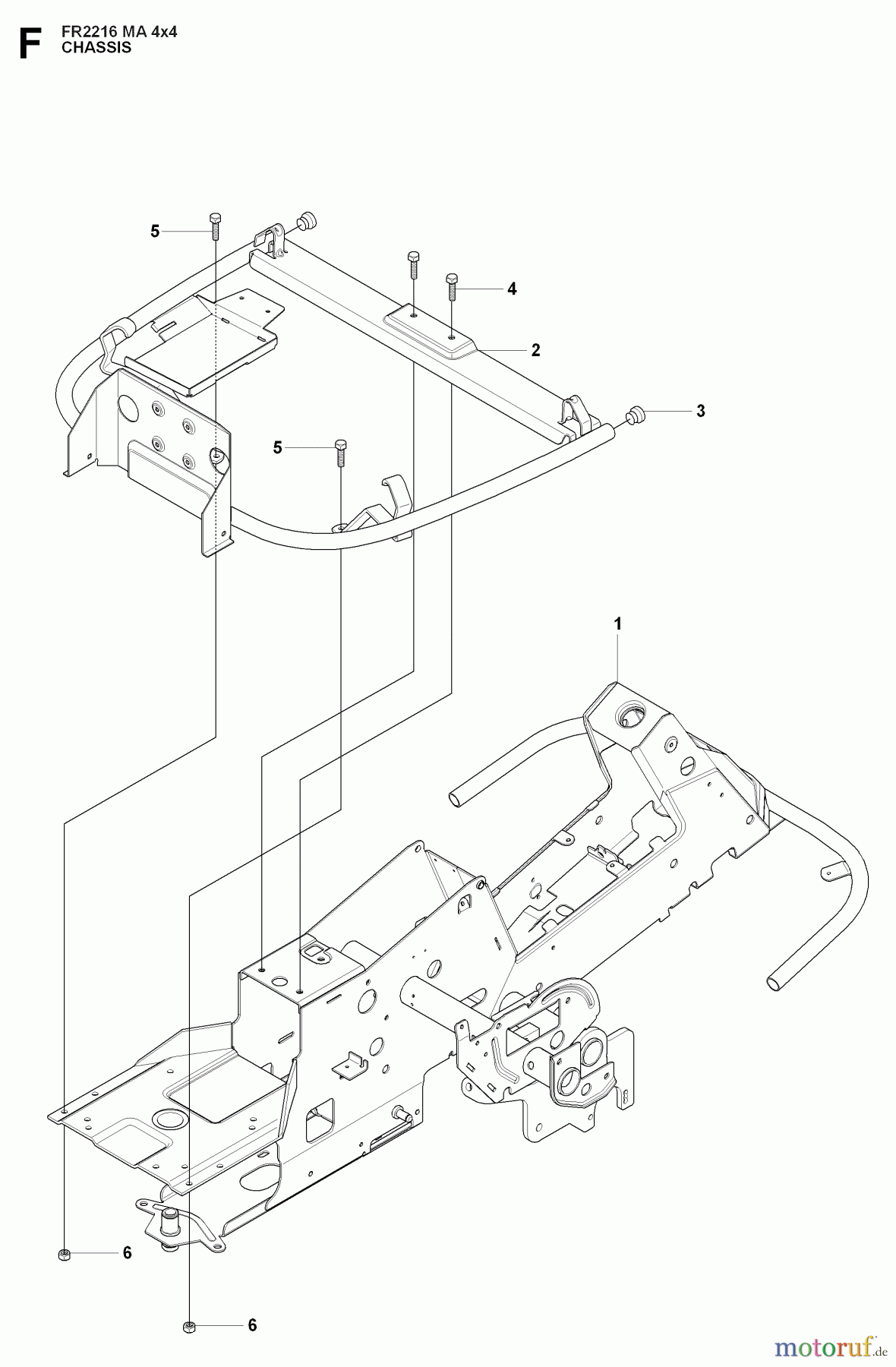 Jonsered Reitermäher FR2216 MA 4x4 (965190401) - Jonsered Rear-Engine Riding Mower (2009-04) CHASSIS / FRAME