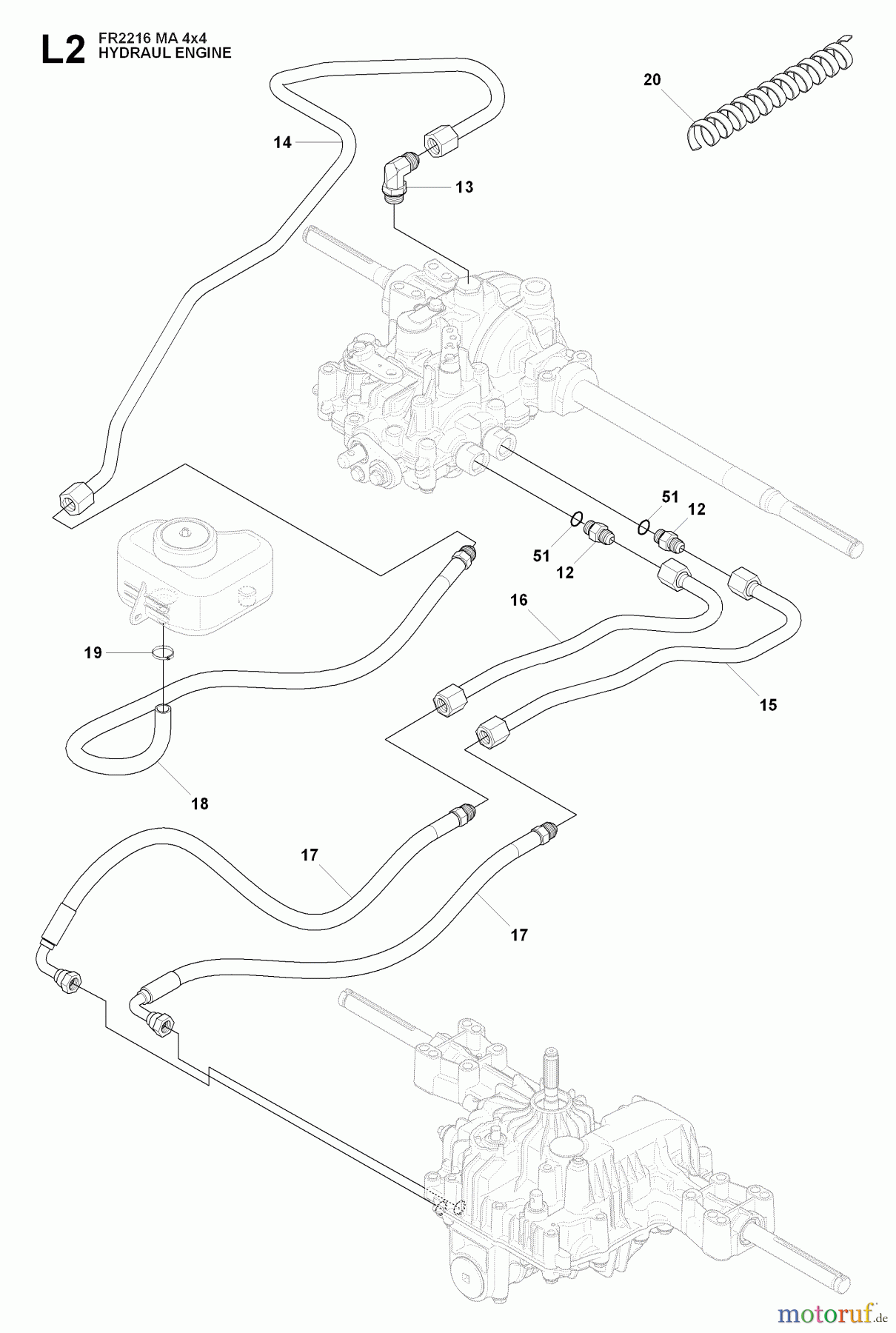 Jonsered Reitermäher FR2216 MA 4x4 (965190401) - Jonsered Rear-Engine Riding Mower (2009-04) HOOD #1