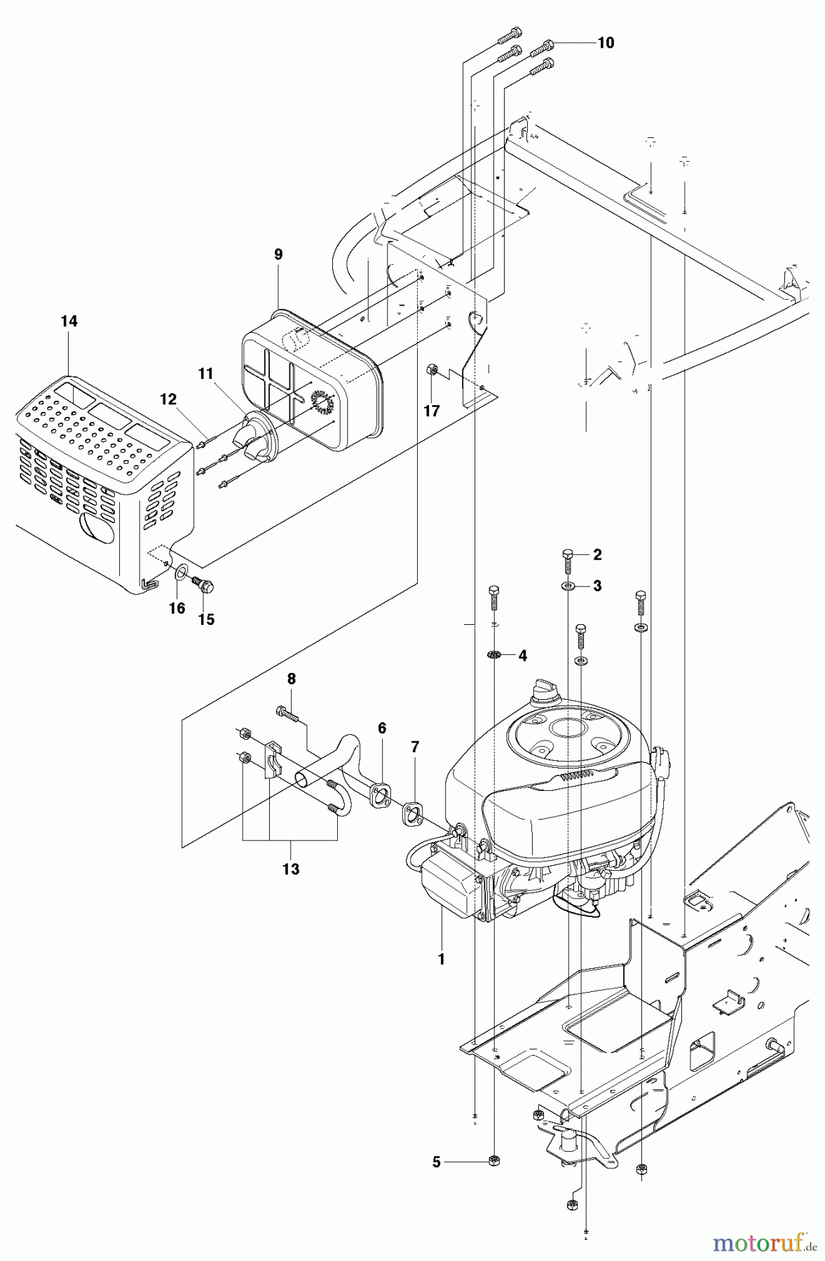Jonsered Reitermäher FR2216 MA 4x4 (965190401) - Jonsered Rear-Engine Riding Mower (2010-07) ENGINE