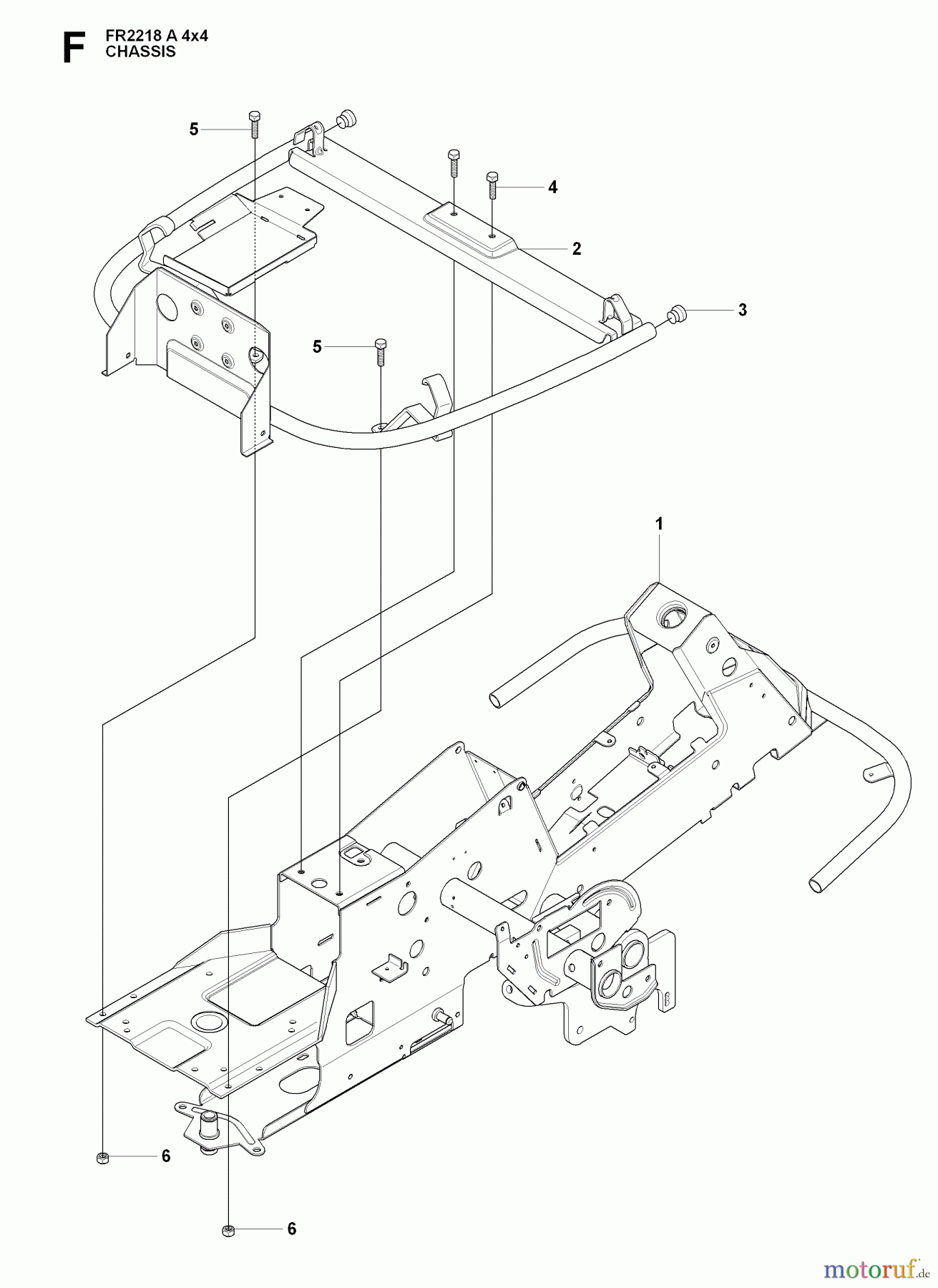  Jonsered Reitermäher FR2218 A 4X4 (966978601) - Jonsered Rear-Engine Riding Mower (2009-02) CHASSIS / FRAME