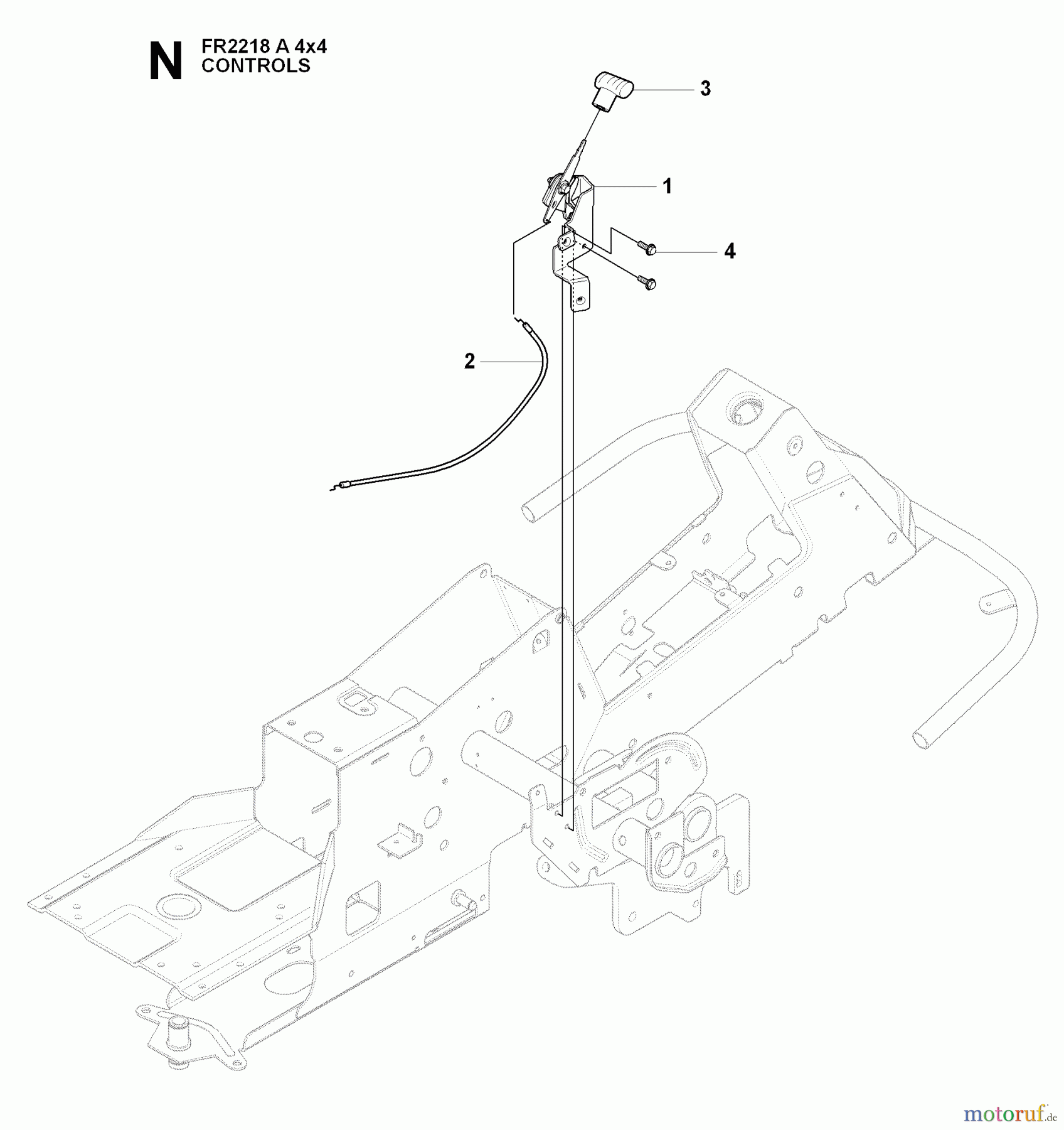 Jonsered Reitermäher FR2218 A 4X4 (966978601) - Jonsered Rear-Engine Riding Mower (2009-02) CONTROLS