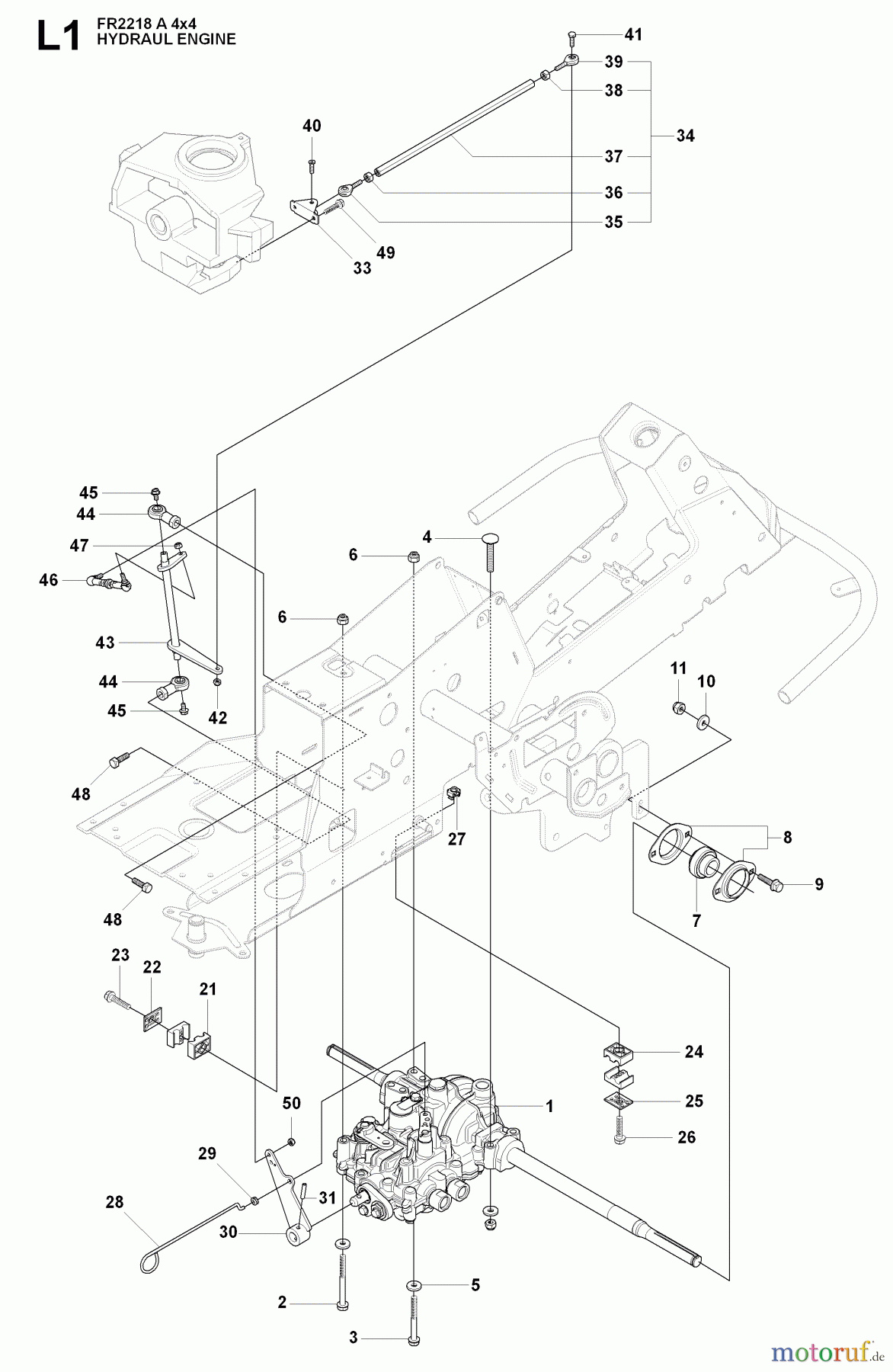 Jonsered Reitermäher FR2218 A 4X4 (966978601) - Jonsered Rear-Engine Riding Mower (2009-02) HYDRAULIC CONTROL VALVE #2
