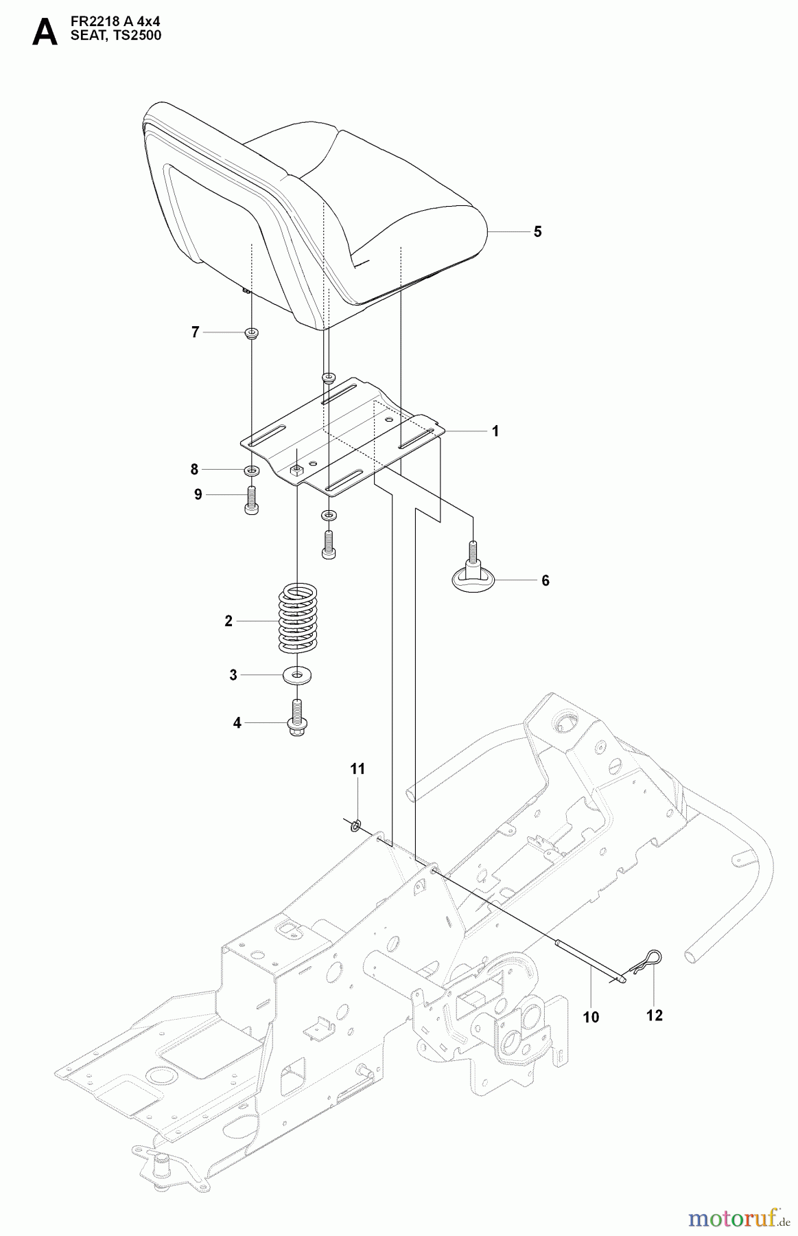  Jonsered Reitermäher FR2218 A 4X4 (966978601) - Jonsered Rear-Engine Riding Mower (2009-02) SEAT