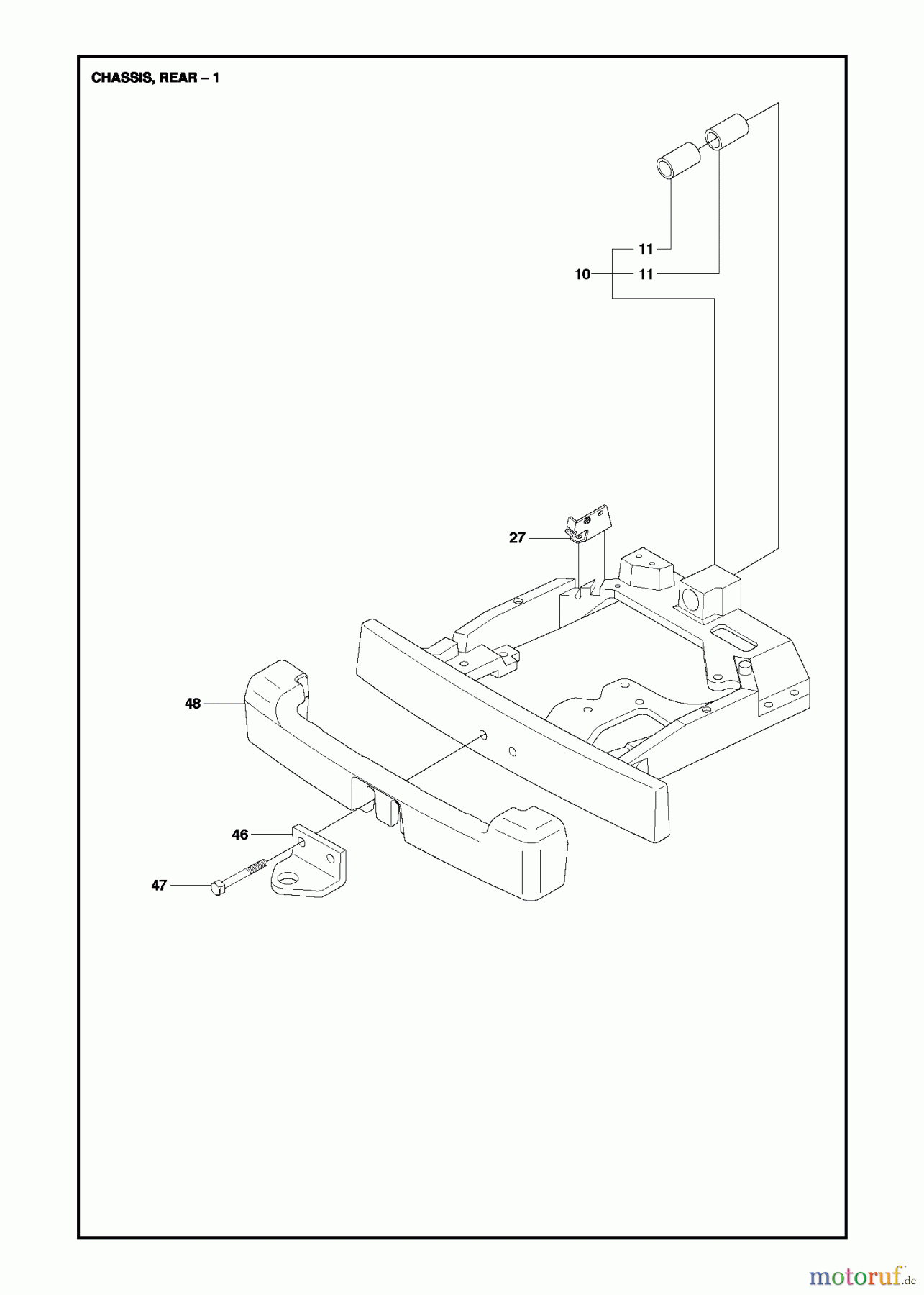 Jonsered Reitermäher FR2218 FA (967179201) - Jonsered Rear-Engine Riding Mower (2013) CHASSIS REAR #1