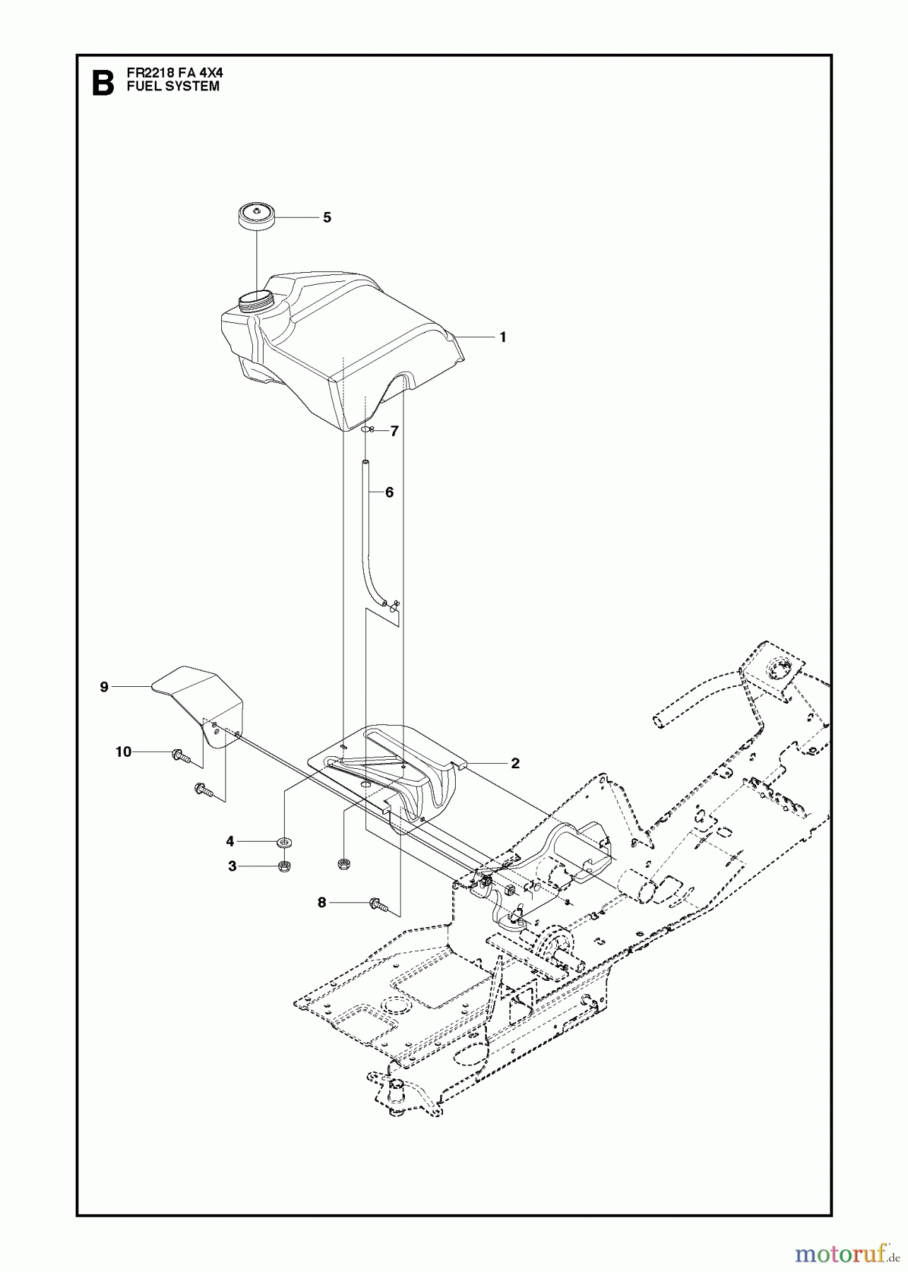 Jonsered Reitermäher FR2218 FA 4x4 (966773701) - Jonsered Rear-Engine Riding Mower (2012) FUEL SYSTEM