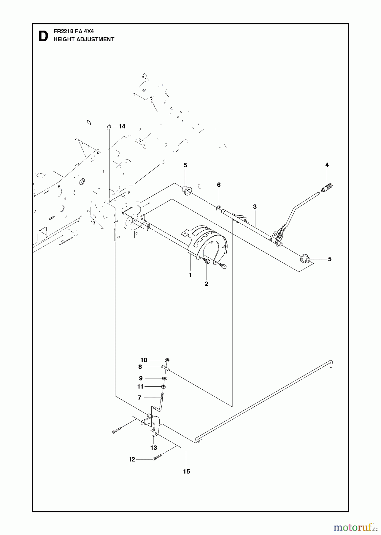 Jonsered Reitermäher FR2218 FA 4x4 (966773701) - Jonsered Rear-Engine Riding Mower (2012) HEIGHT ADJUSTMENT