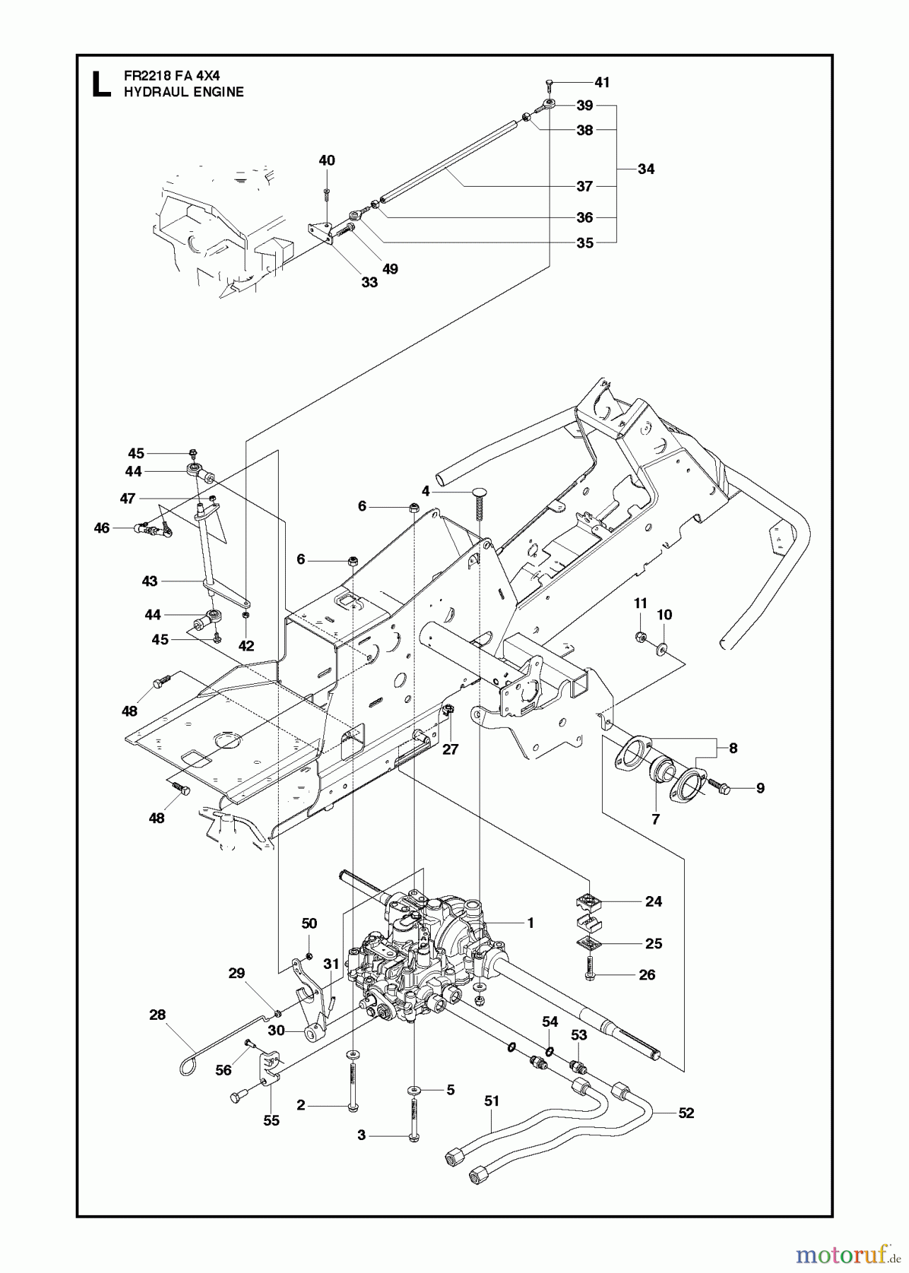 Jonsered Reitermäher FR2218 FA 4x4 (966773701) - Jonsered Rear-Engine Riding Mower (2012) HYDRAULIC PUMP- MOTOR
