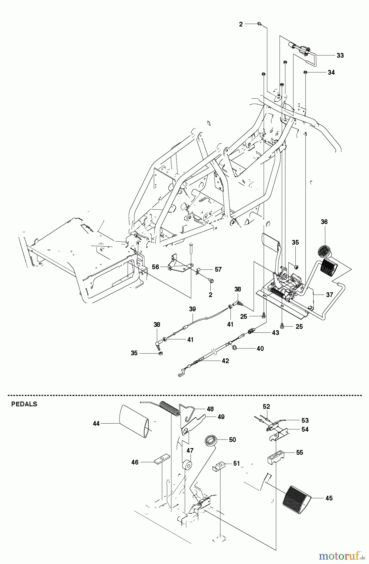 Jonsered Reitermäher FR2312 MA (966639885, 966639801) - Jonsered Rear-Engine Riding Mower (2011-02) CONTROLS #2