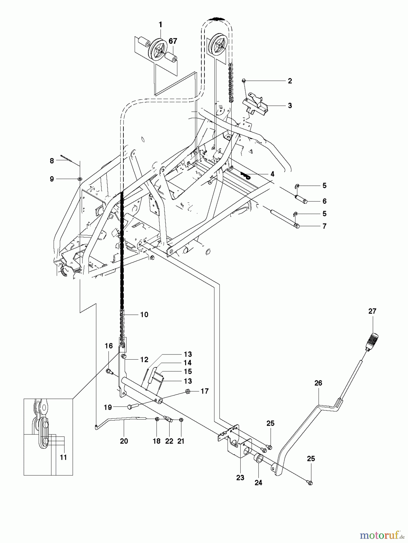 Jonsered Reitermäher FR2312 MA (966639885, 966639801) - Jonsered Rear-Engine Riding Mower (2011-02) CONTROLS #3