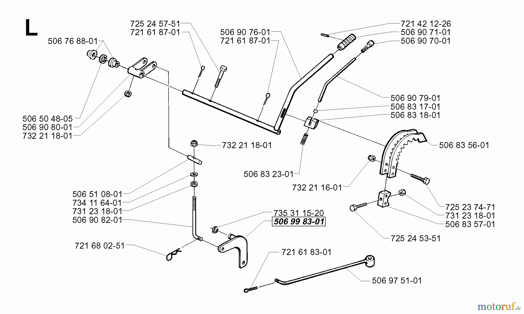 Jonsered Reitermäher FRM13 AUTOMATIC - Jonsered Rear-Engine Riding Mower (2000-01) HEIGHT ADJUSTMENT