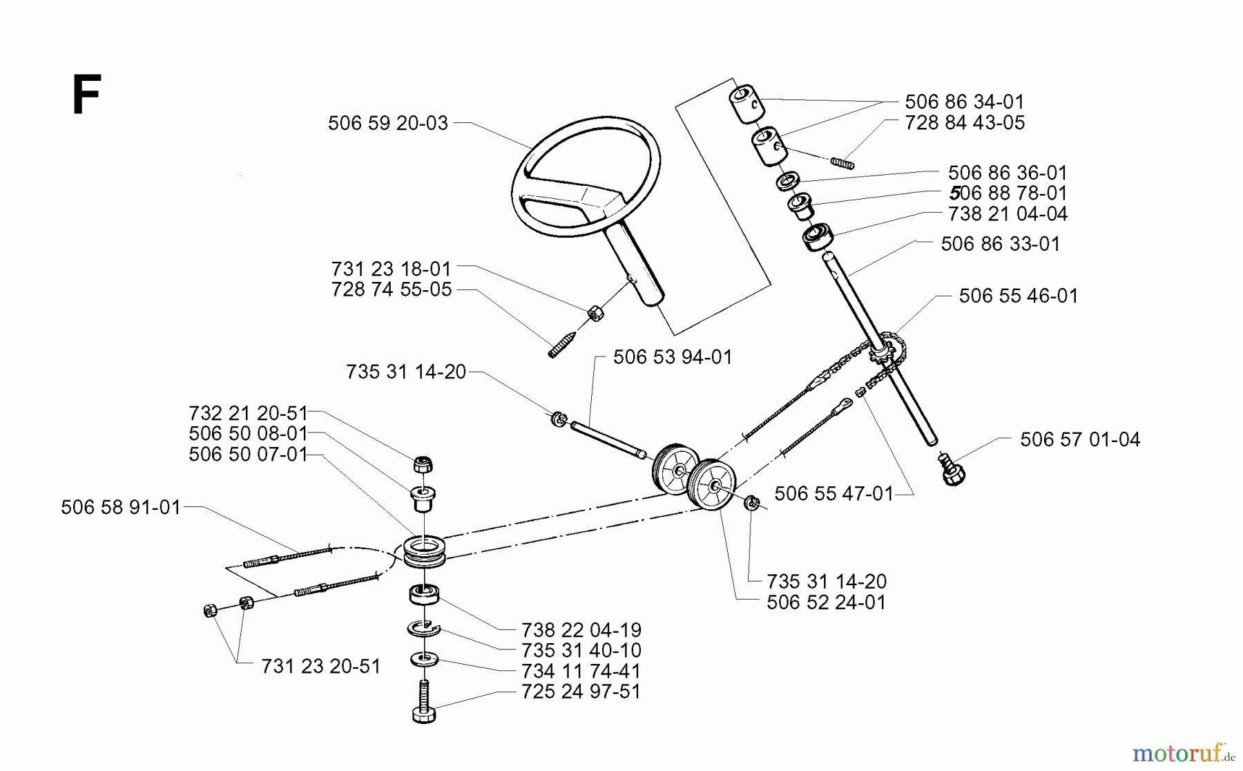  Jonsered Reitermäher FRM13 AUTOMATIC - Jonsered Rear-Engine Riding Mower (2000-01) STEERING