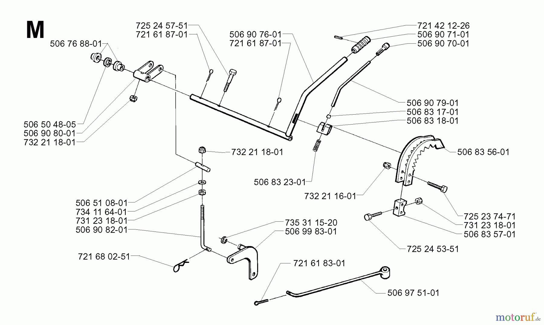 Jonsered Reitermäher FRM13 AUTOMATIC - Jonsered Rear-Engine Riding Mower (2001-01) HEIGHT ADJUSTMENT