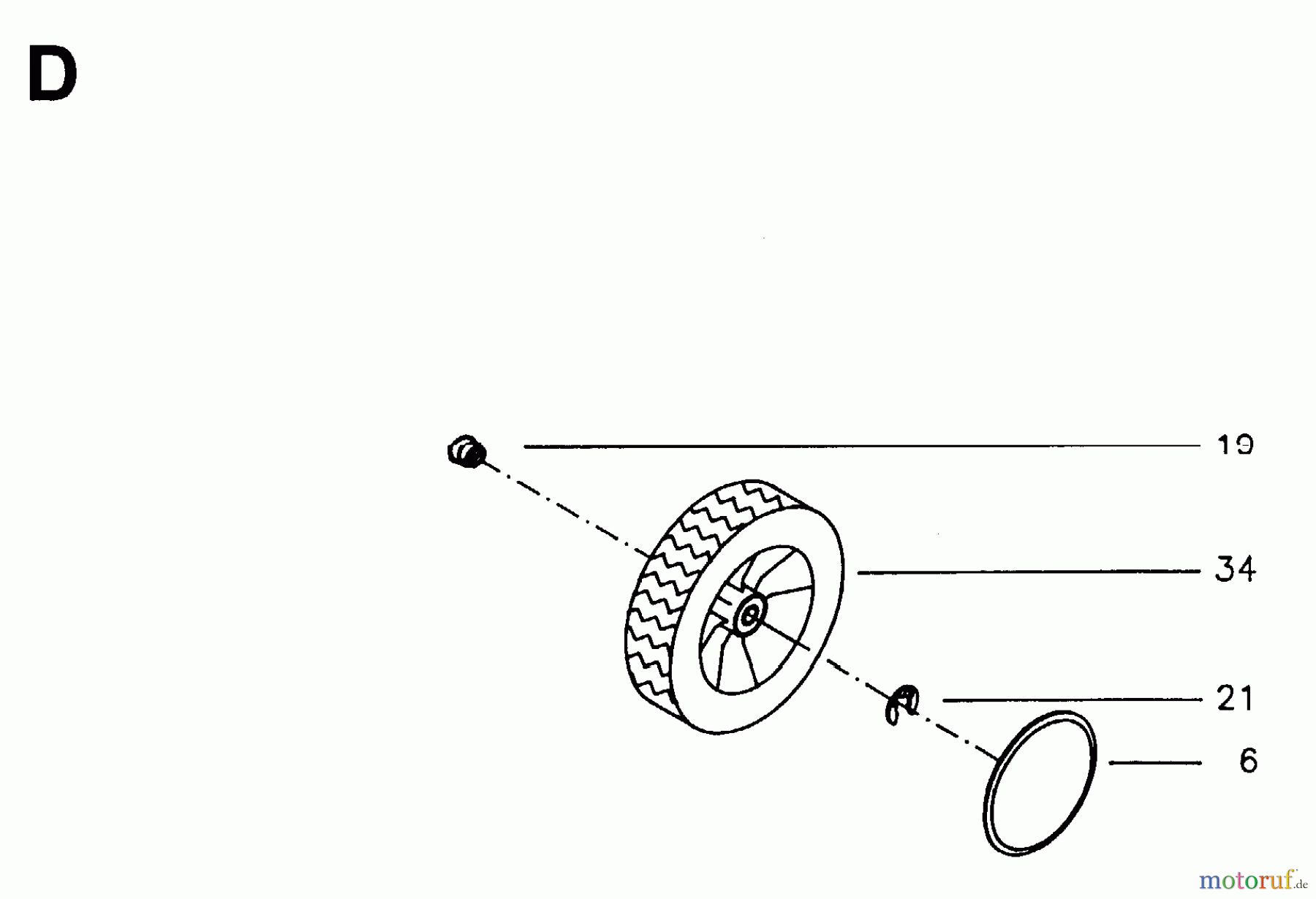 Jonsered Rasenmäher 346 M - Jonsered Walk-Behind Mower (1995-01) WHEELS TIRES
