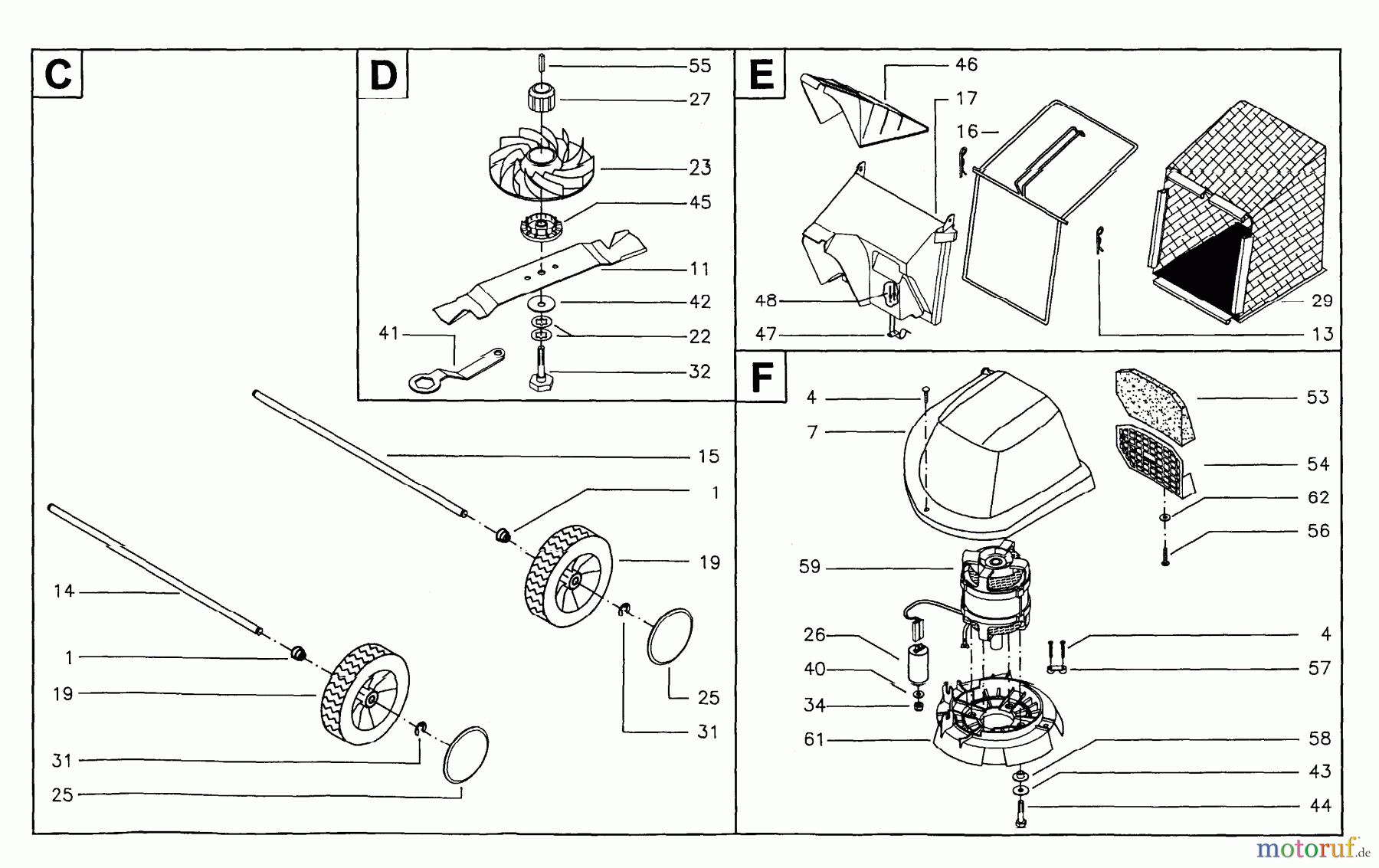 Jonsered Rasenmäher 500 EL - Jonsered Walk-Behind Mower (1996-01) PRODUCT COMPLETE #1
