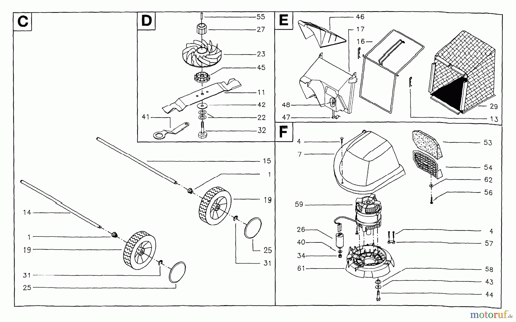 Jonsered Rasenmäher 500 EL - Jonsered Walk-Behind Mower (1997-01) PRODUCT COMPLETE #1