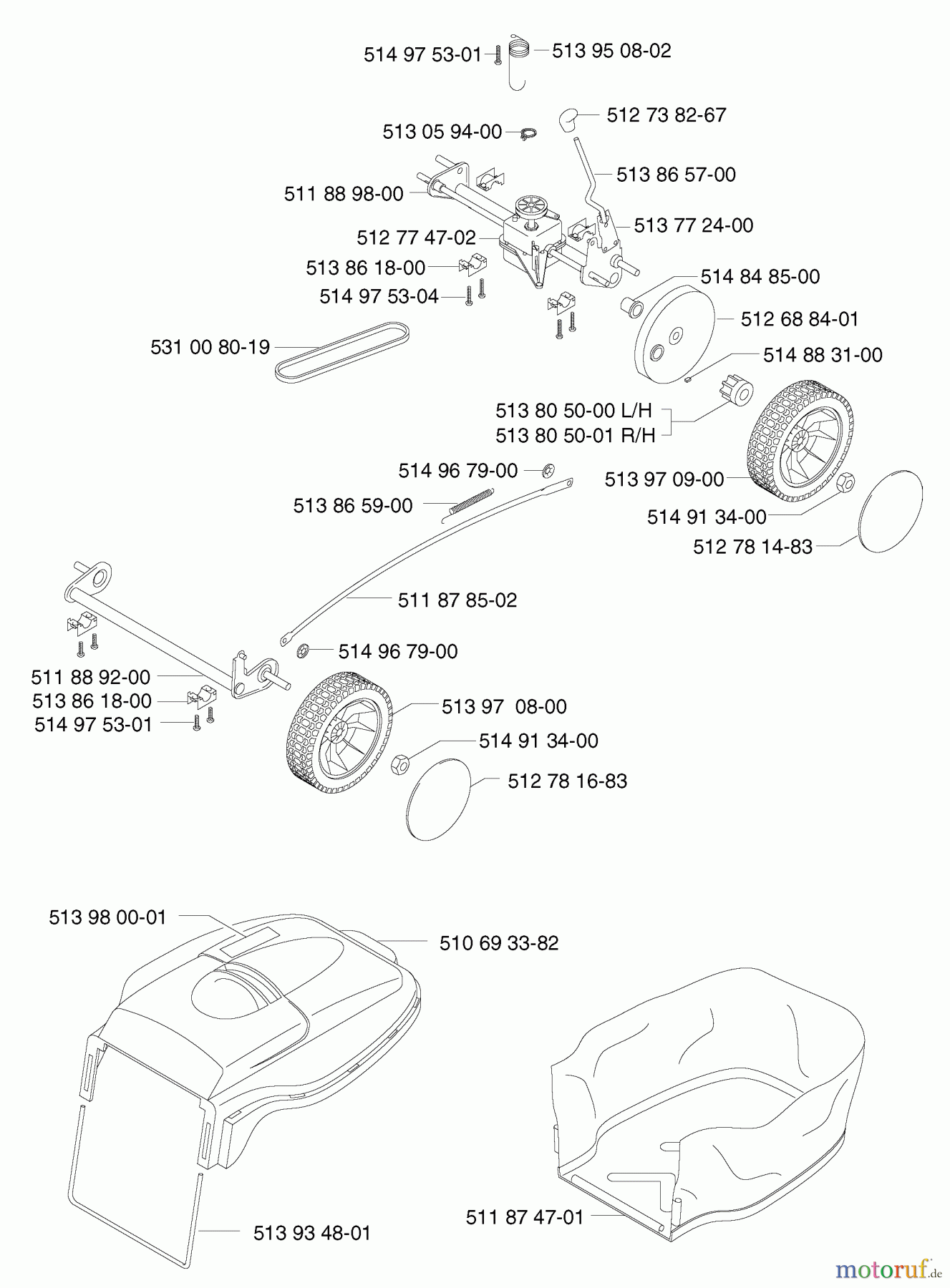 Jonsered Rasenmäher 560 RDE - Jonsered Walk-Behind Mower (2001-03) WHEEL DEPTH STAKE ASSEMBLY