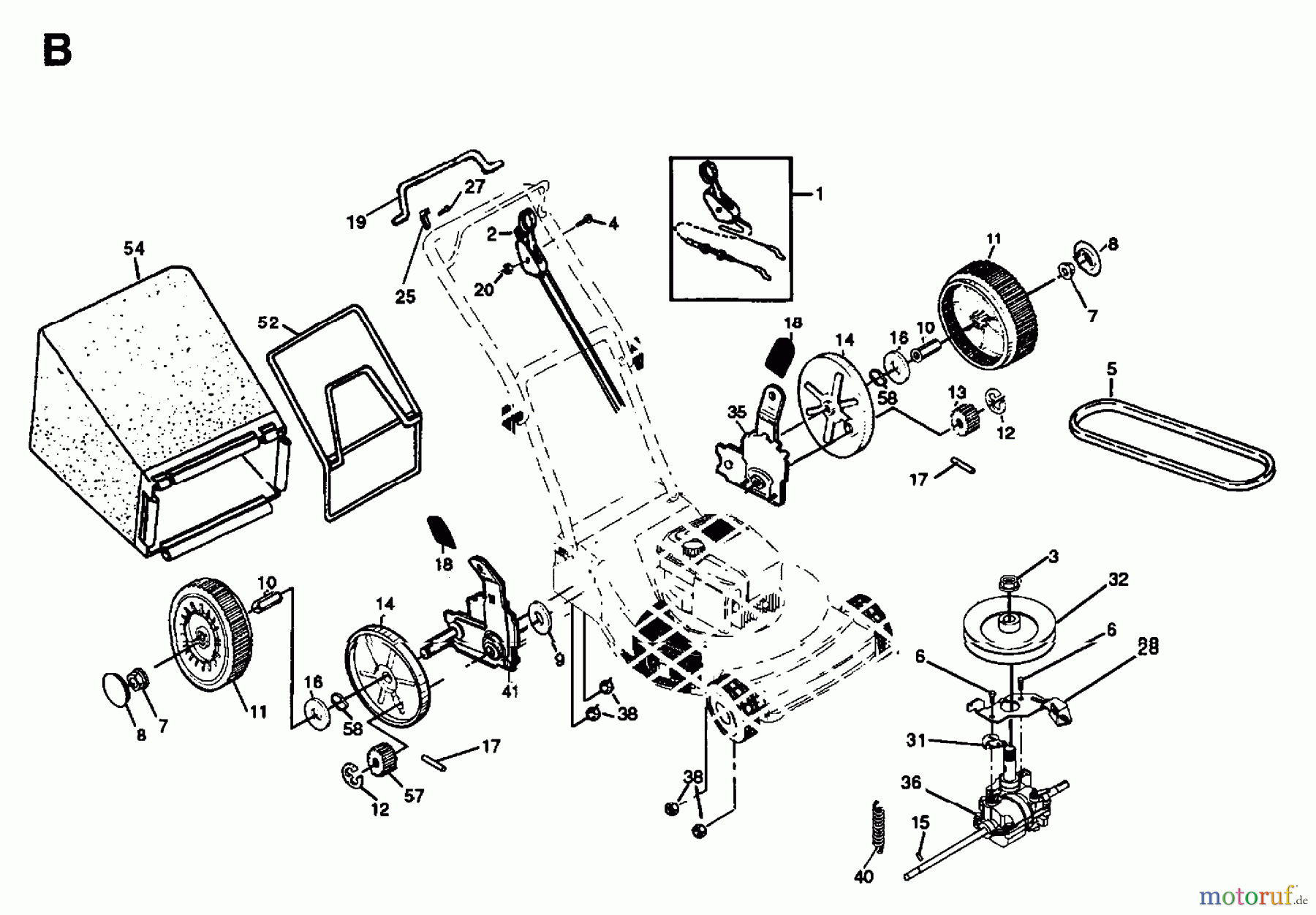 Jonsered Rasenmäher 600 RDII (954130006) - Jonsered Walk-Behind Mower (1997-04) PRODUCT COMPLETE #1